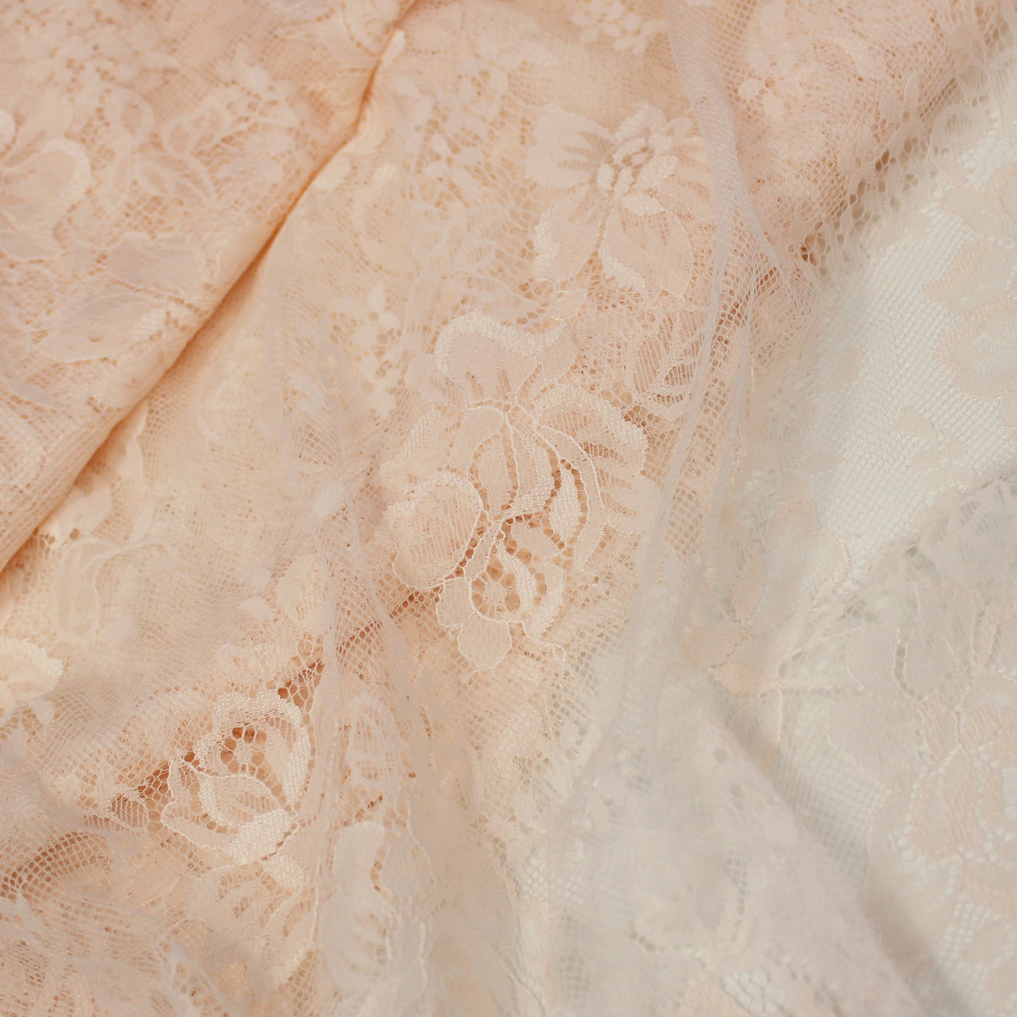 Double Border Chantilly Lace with Flowers (Available in 3m Pieces)