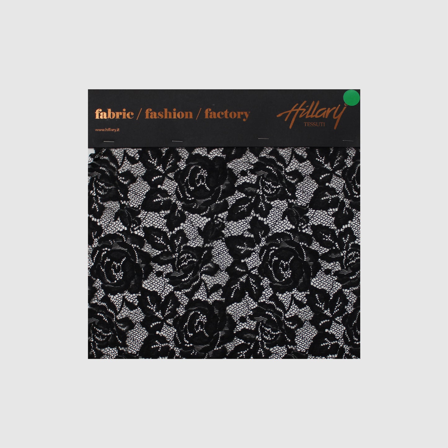 Elasticized Black Chantilly Lace with Flowers Sample