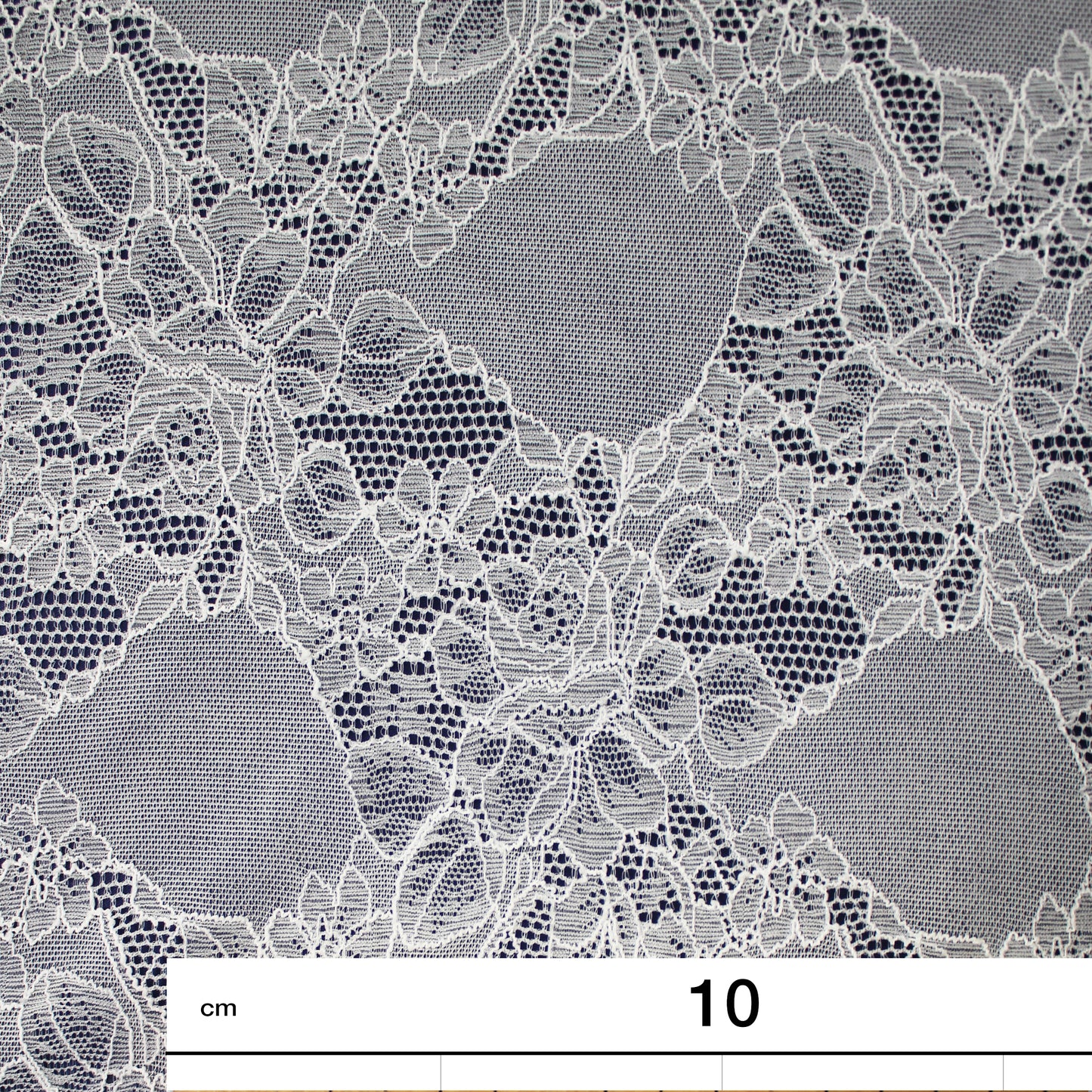 Elasticized Chantilly Lace with Roses and Flower Petals