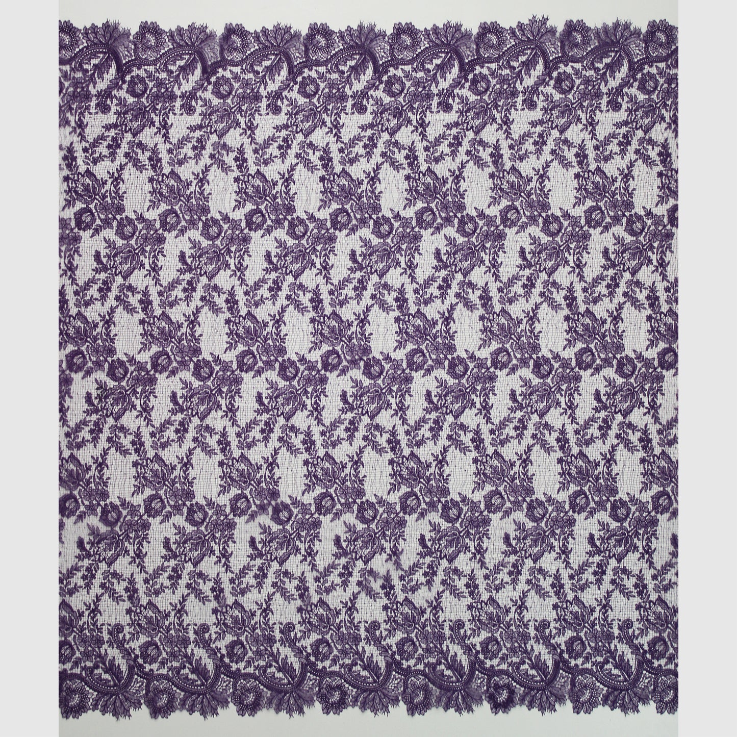 Double Border Embroidered Lace with Flowers
