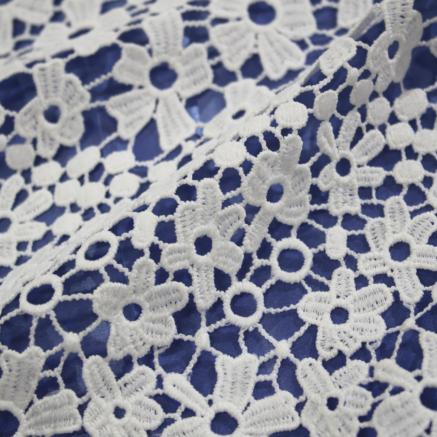 Macramé Lace with Full Field Flowers
