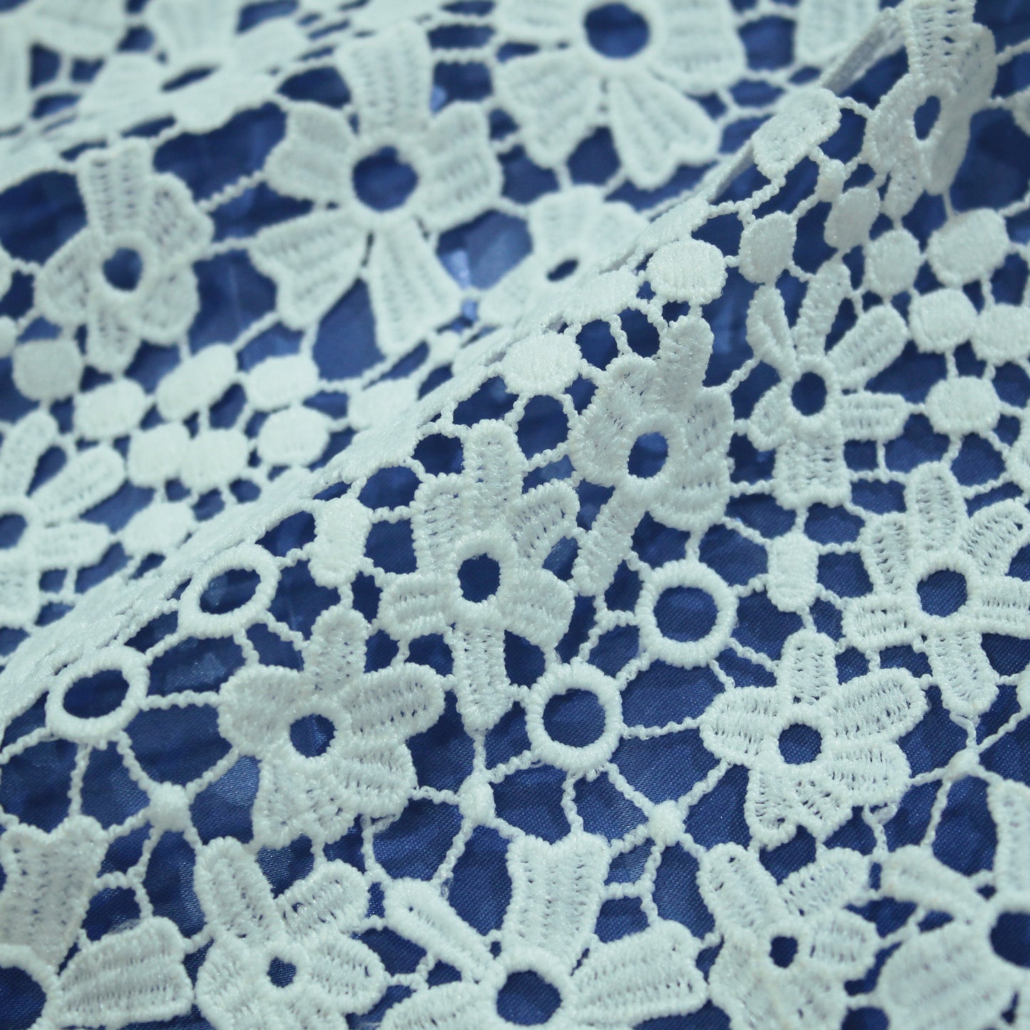 Macramé Lace with Full Field Flowers