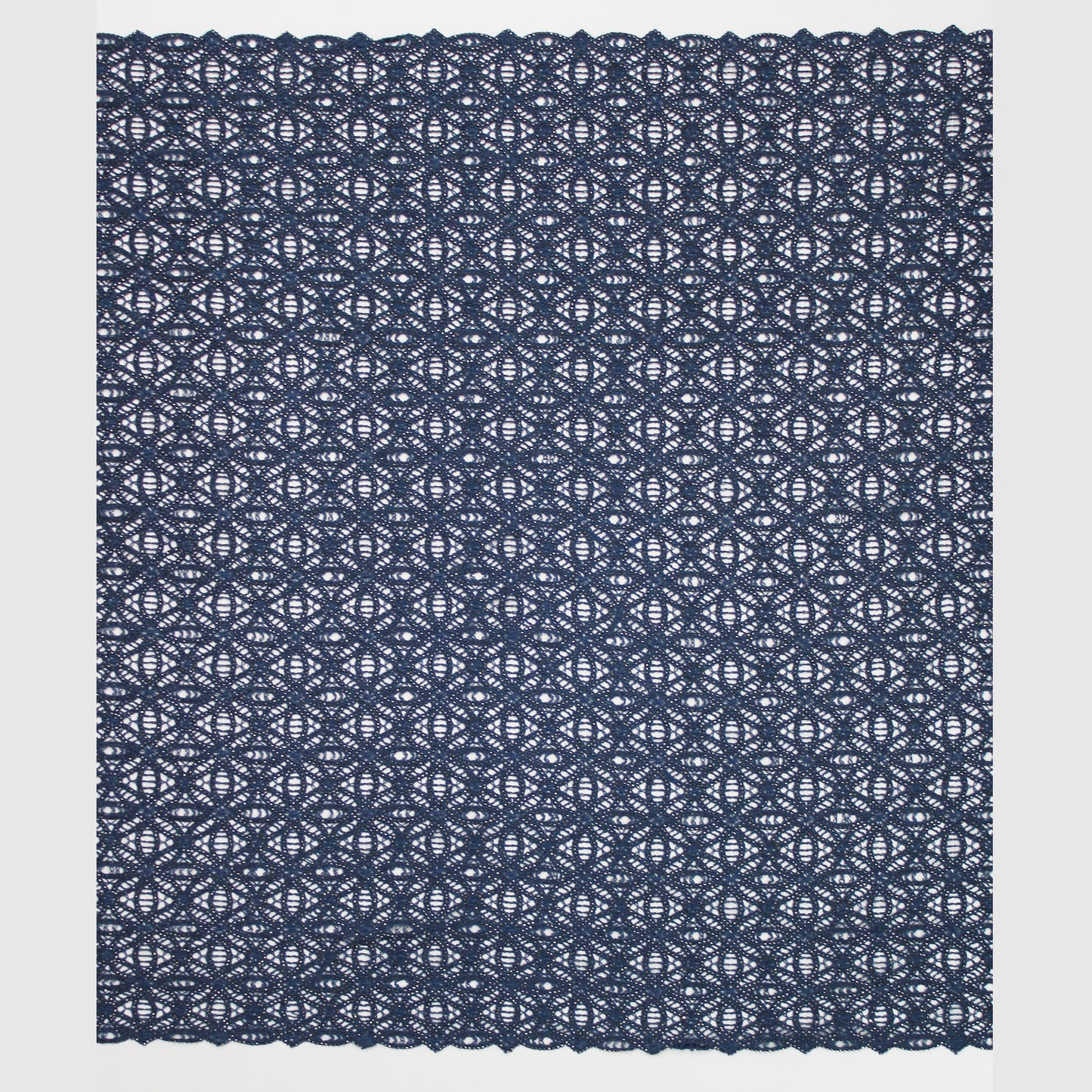 Macramé Lace with Geometric Pattern and Corals