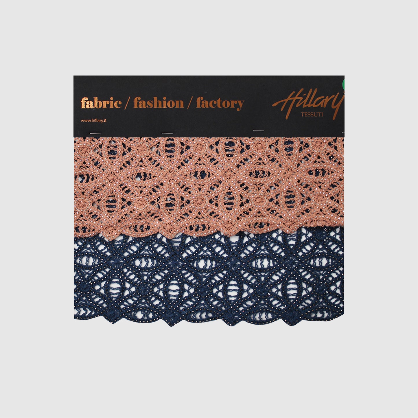 Macramé Lace with Geometric Pattern and Corals Sample