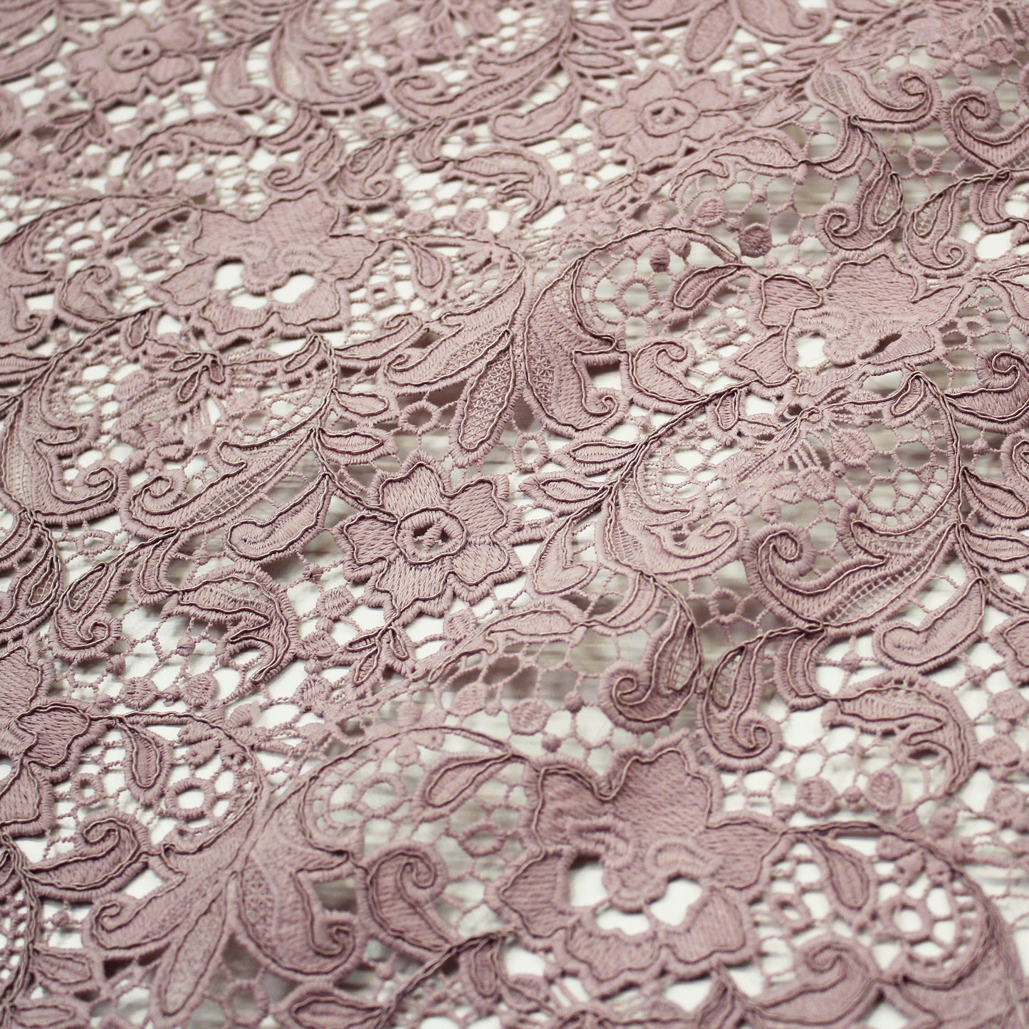 Embroidered and Rebrode Macramé Lace with Flowers