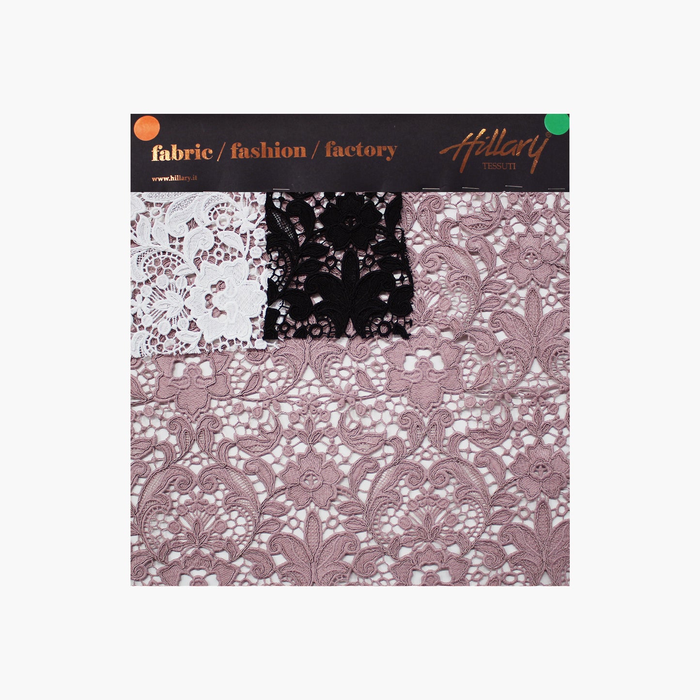 Embroidered and Rebrode Macramé Lace with Flowers Sample