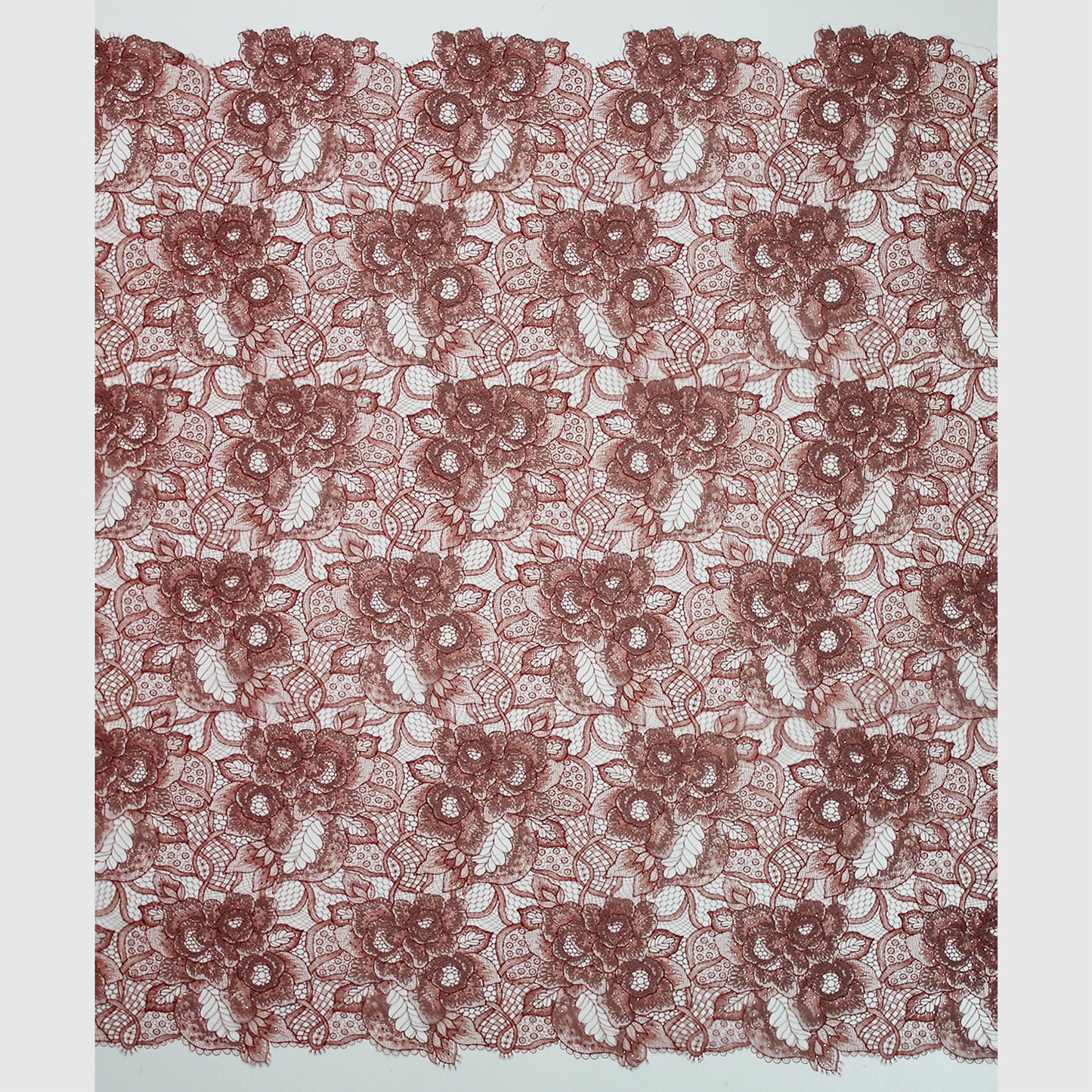 Pizzo Rebrodato con Fiori e Paillettes