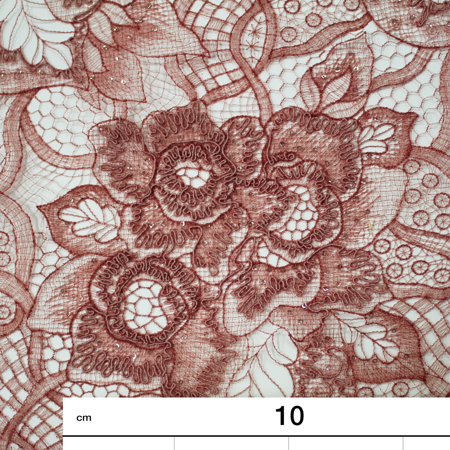 Pizzo Rebrodato con Fiori e Paillettes