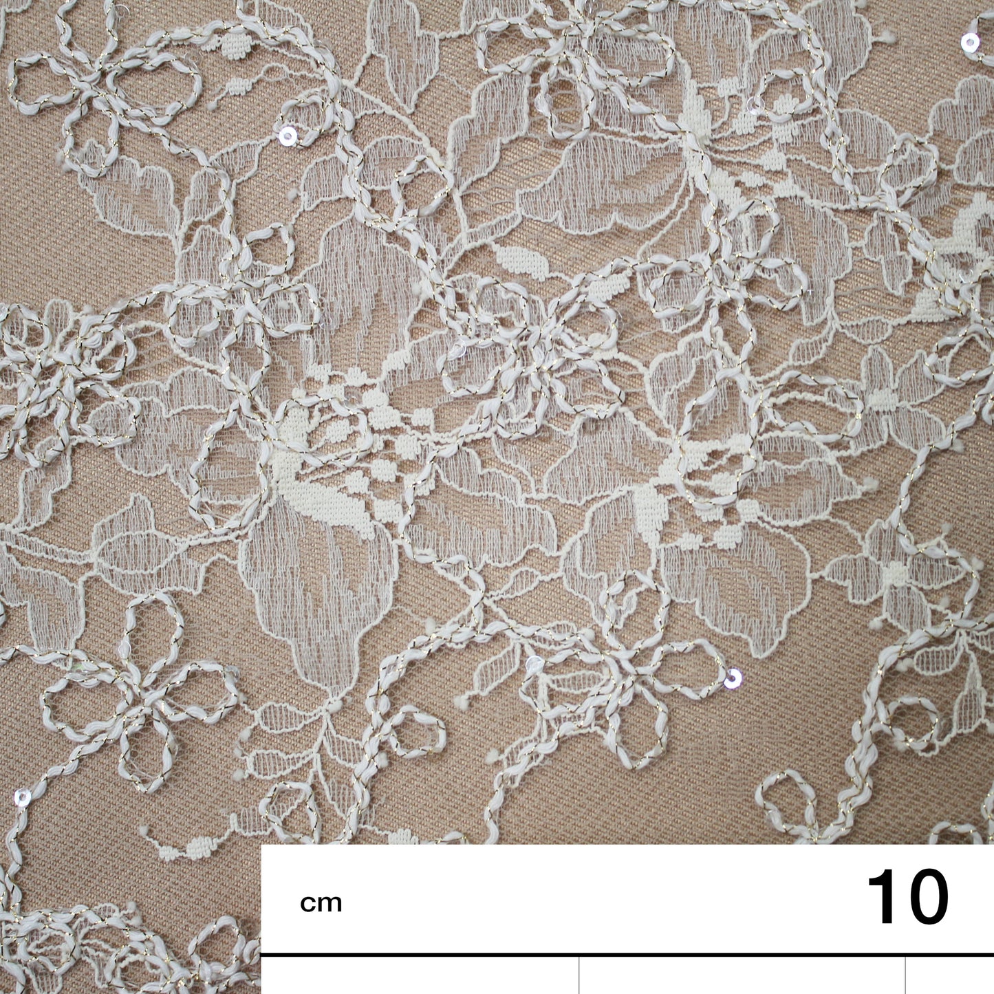 Rebroidered Lurex Lace with Paillettes