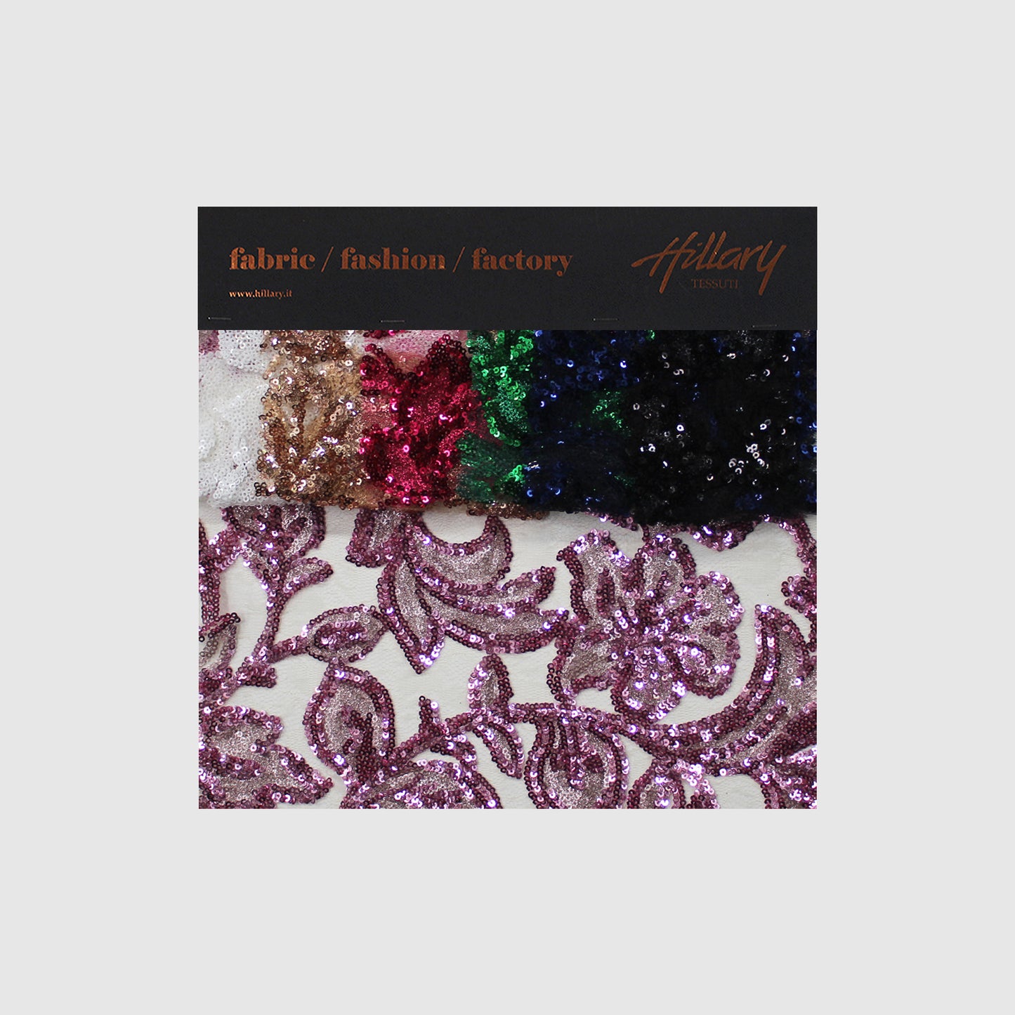 Embroidered Lace with Iridescent and Glossy Sequin Flowers Sample