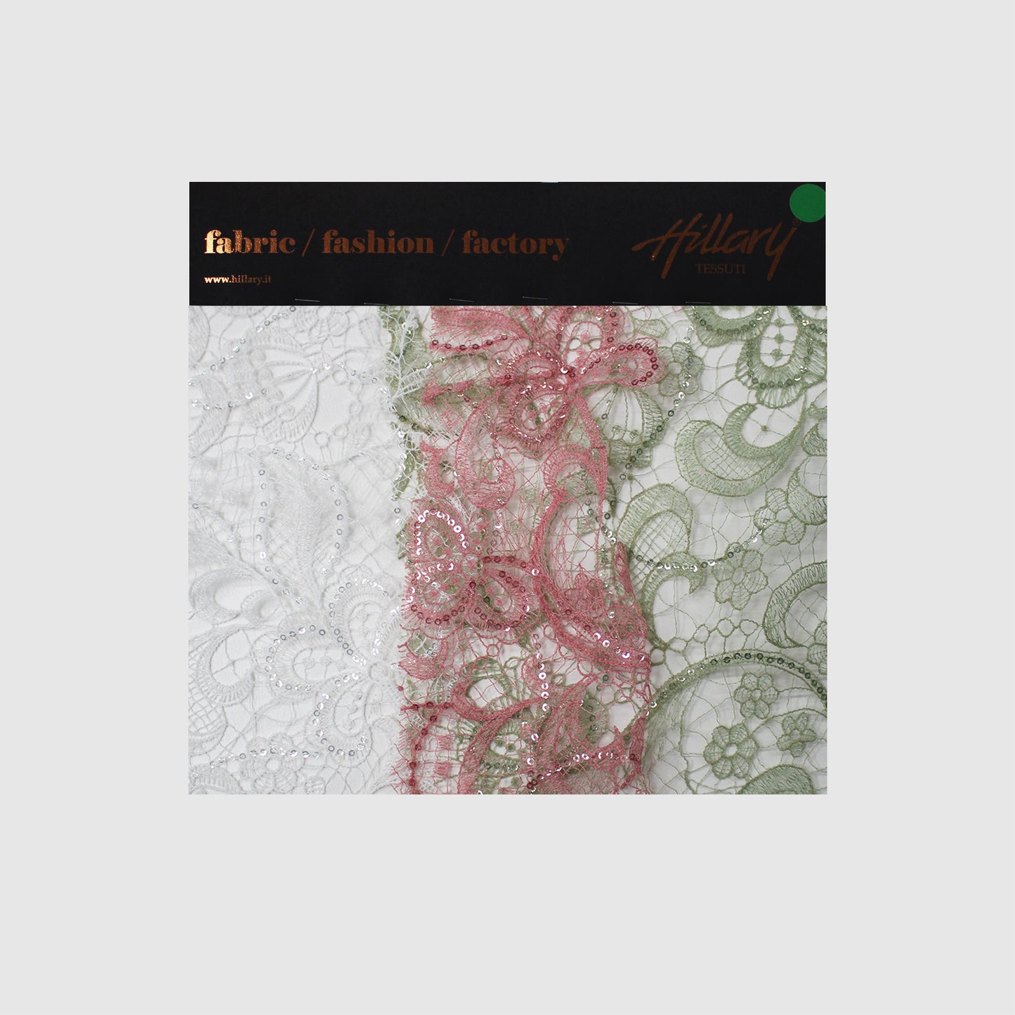 Embroidered Lace with Flowers and Paillettes Sample