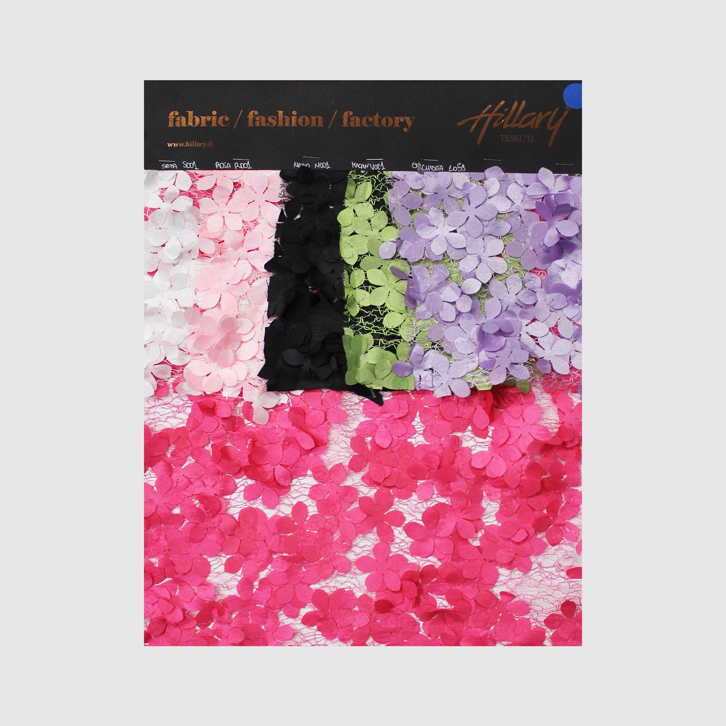 Mesh with Raised Floral Embroidery Sample