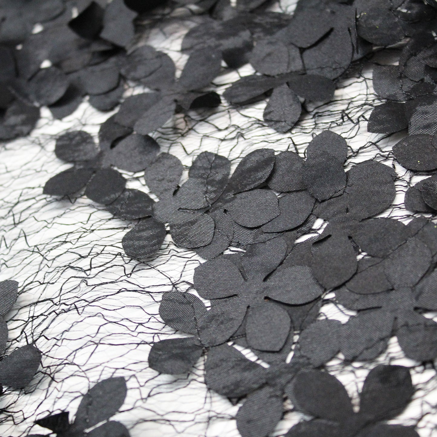 Mesh with Raised Floral Embroidery