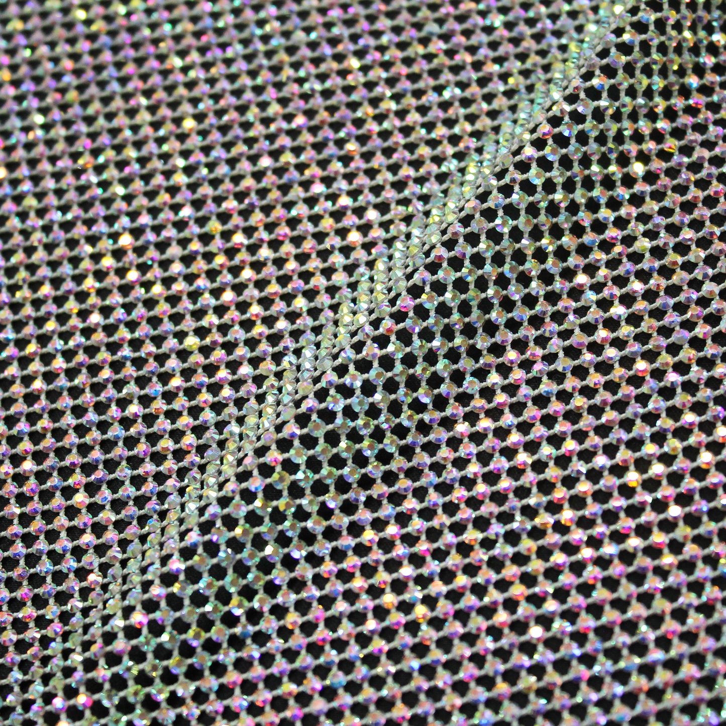 Narrow Netting with Small Tonal Round Rhinestones