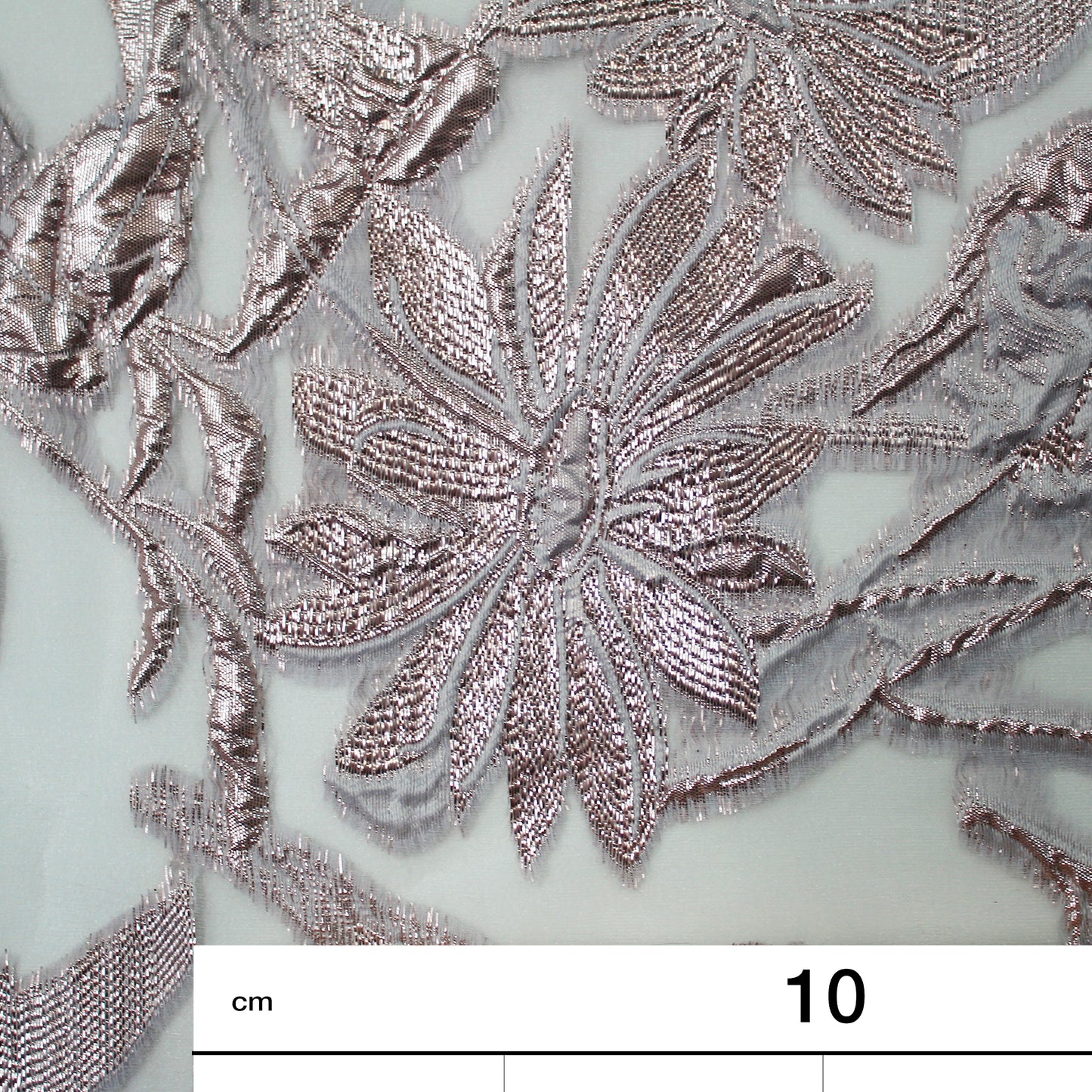 Brocade Fabric with Organza Base and Flowers