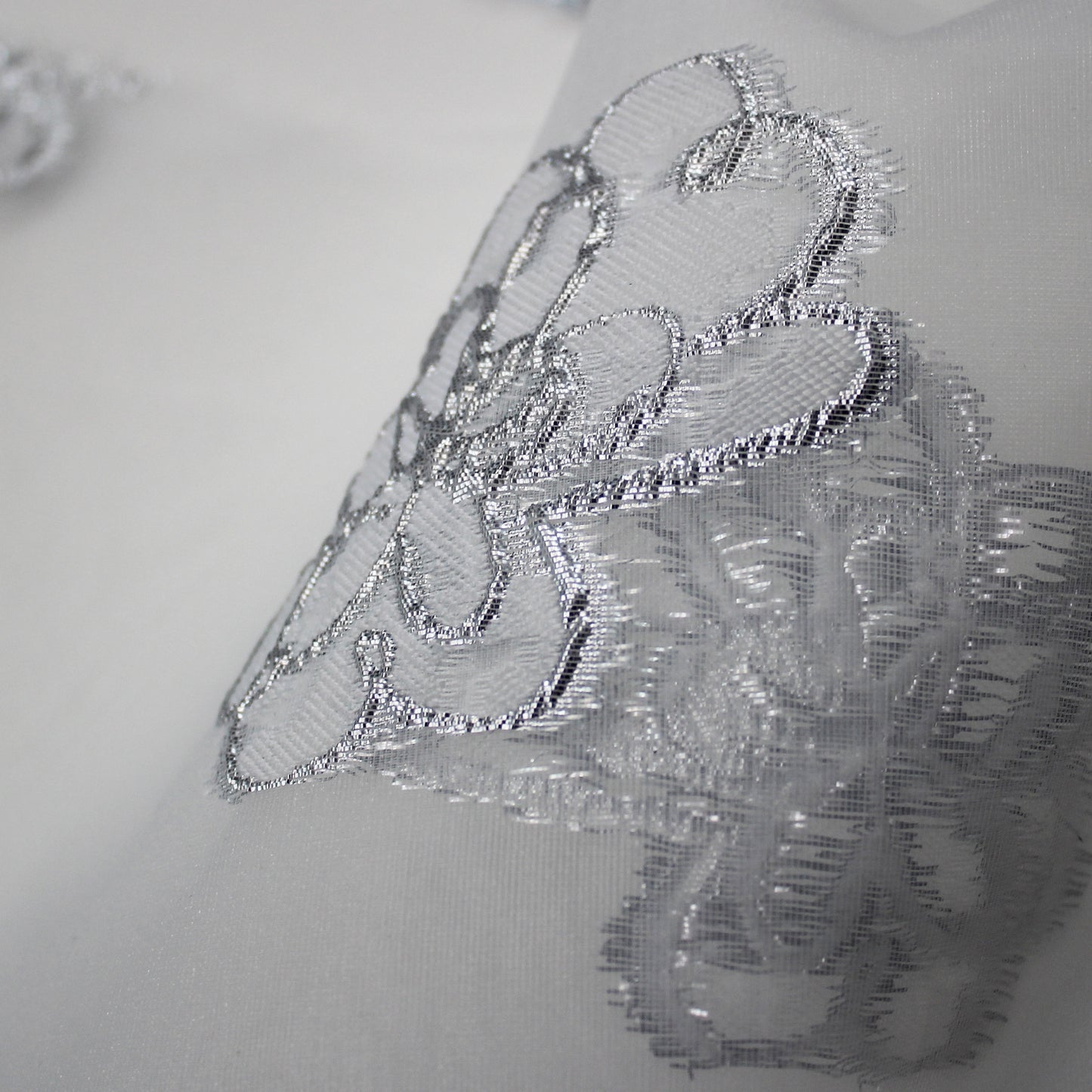 Brocade Fabric with Organza Base and Scattered Flowers