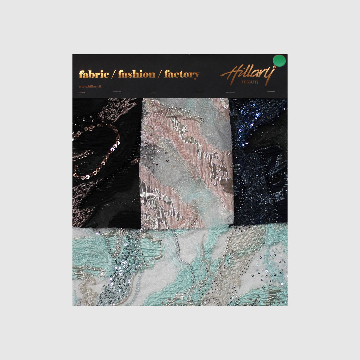 Luxury Brocade Fabric with Abstract Pattern, Paillettes, and Bead Embroidery Sample