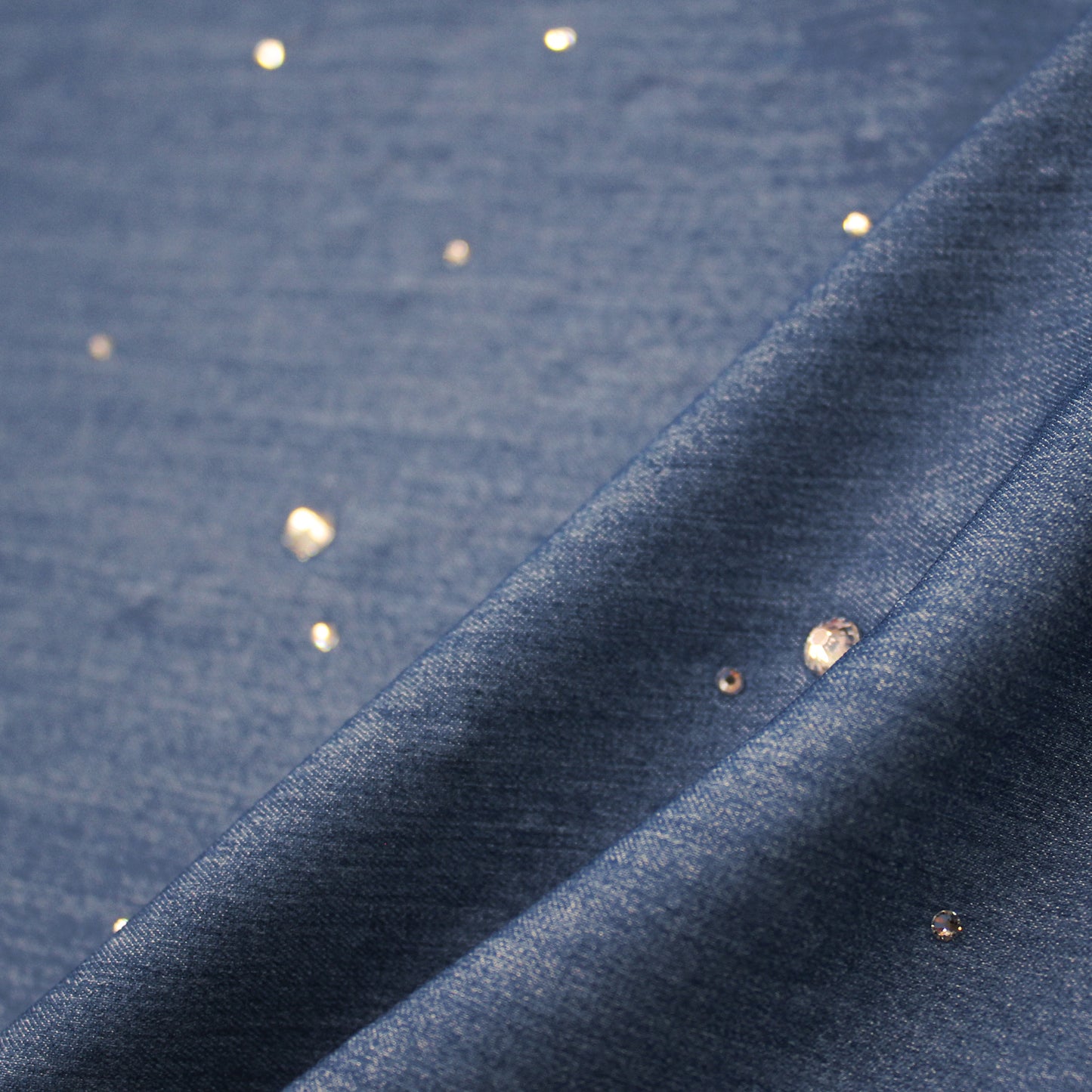 Embroidered Chambray Fabric with Strass