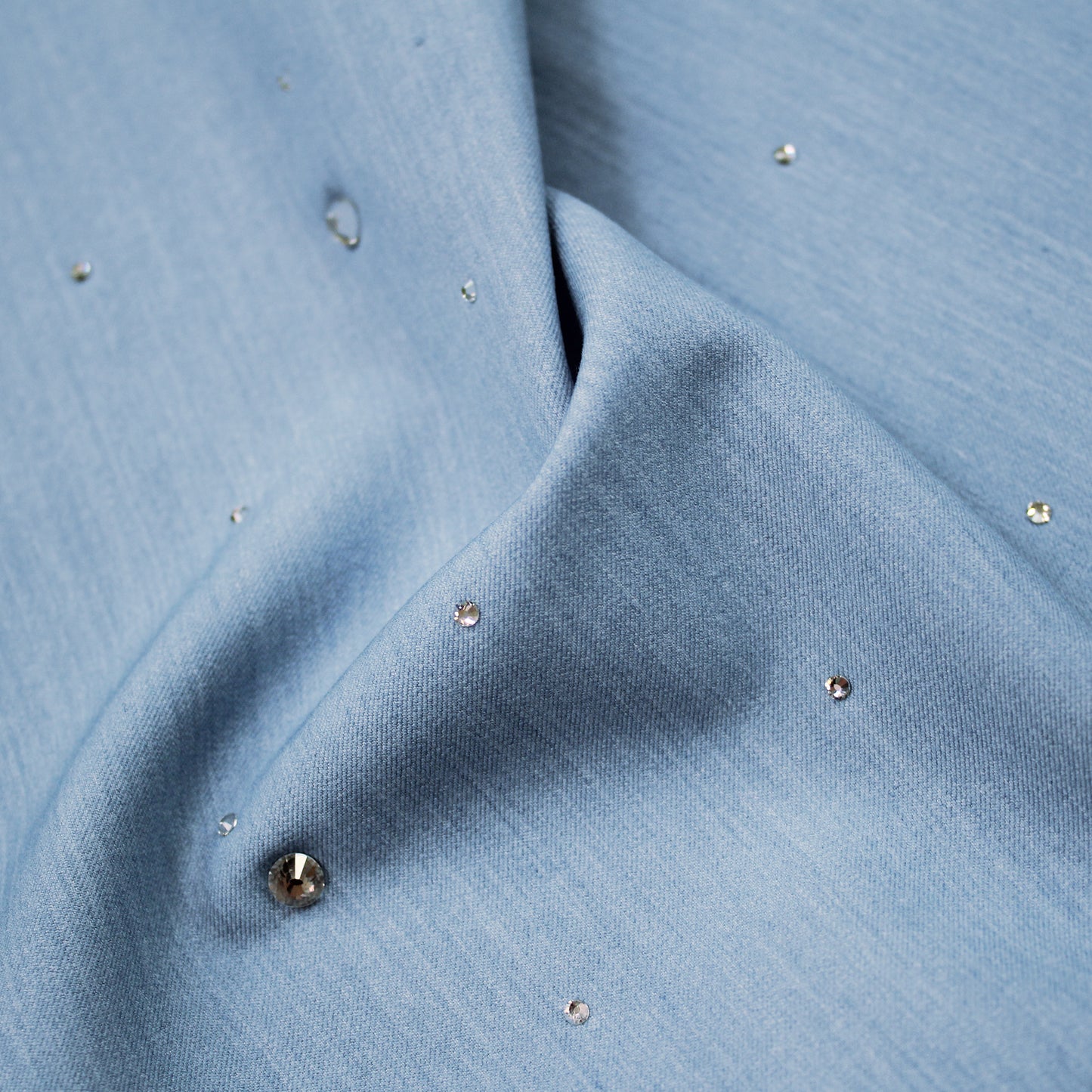Embroidered Chambray Fabric with Strass