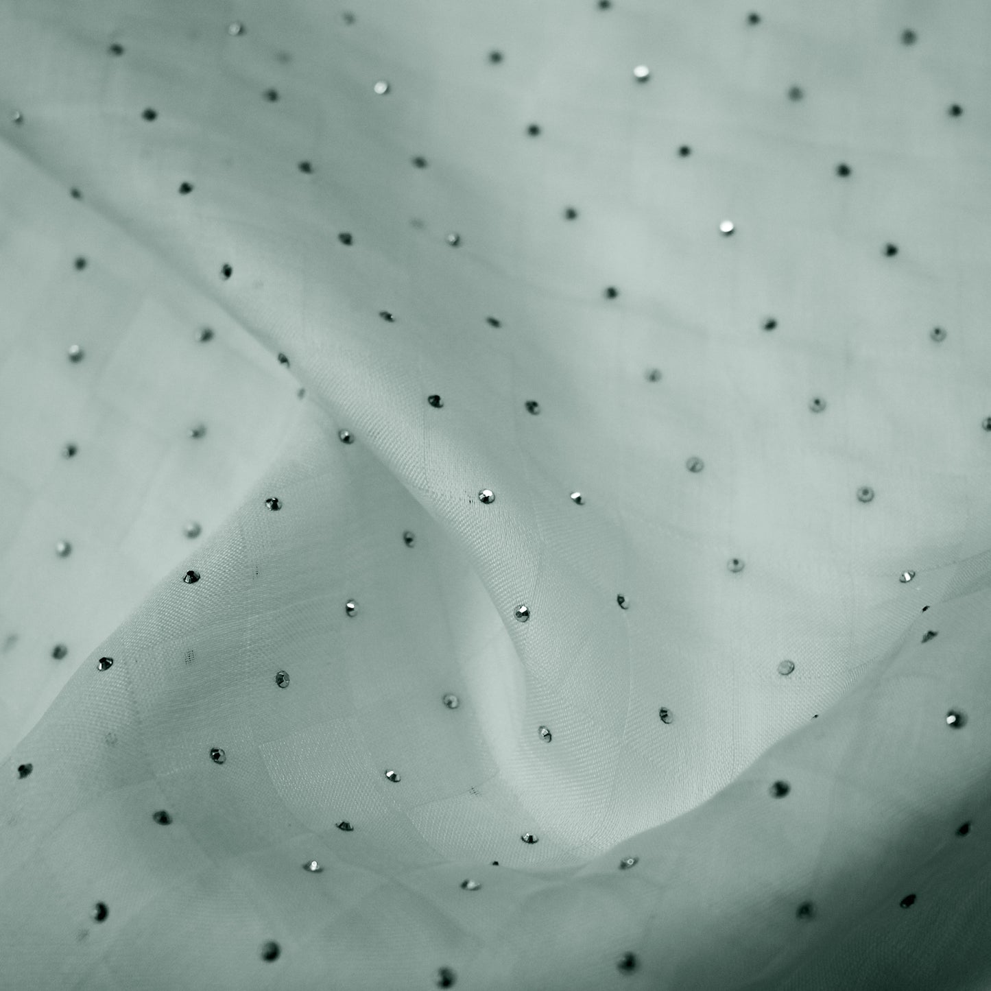 Tissue Gauze with Checkered Weave and Strass