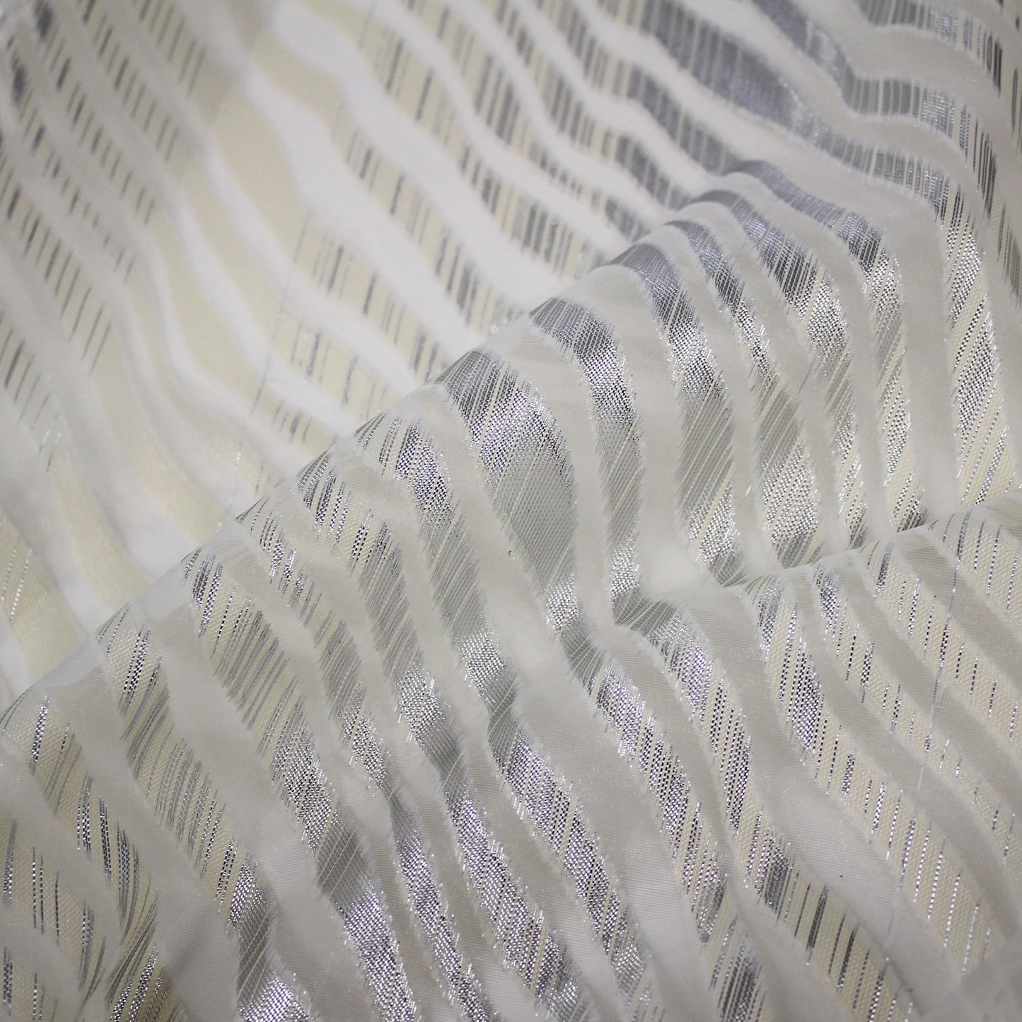 Organza Fil Coupe Fabric with Zebra Pattern