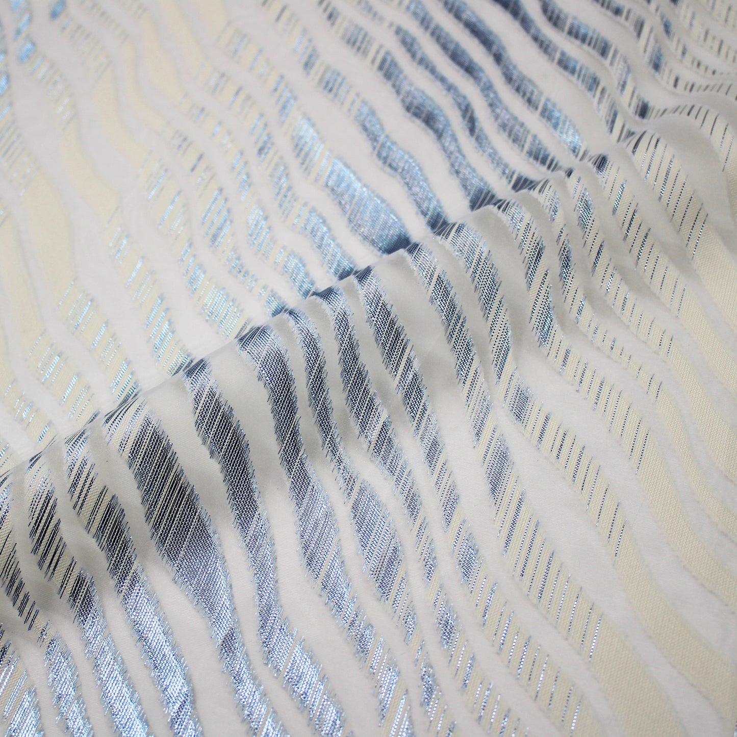 Organza Fil Coupe Fabric with Zebra Pattern
