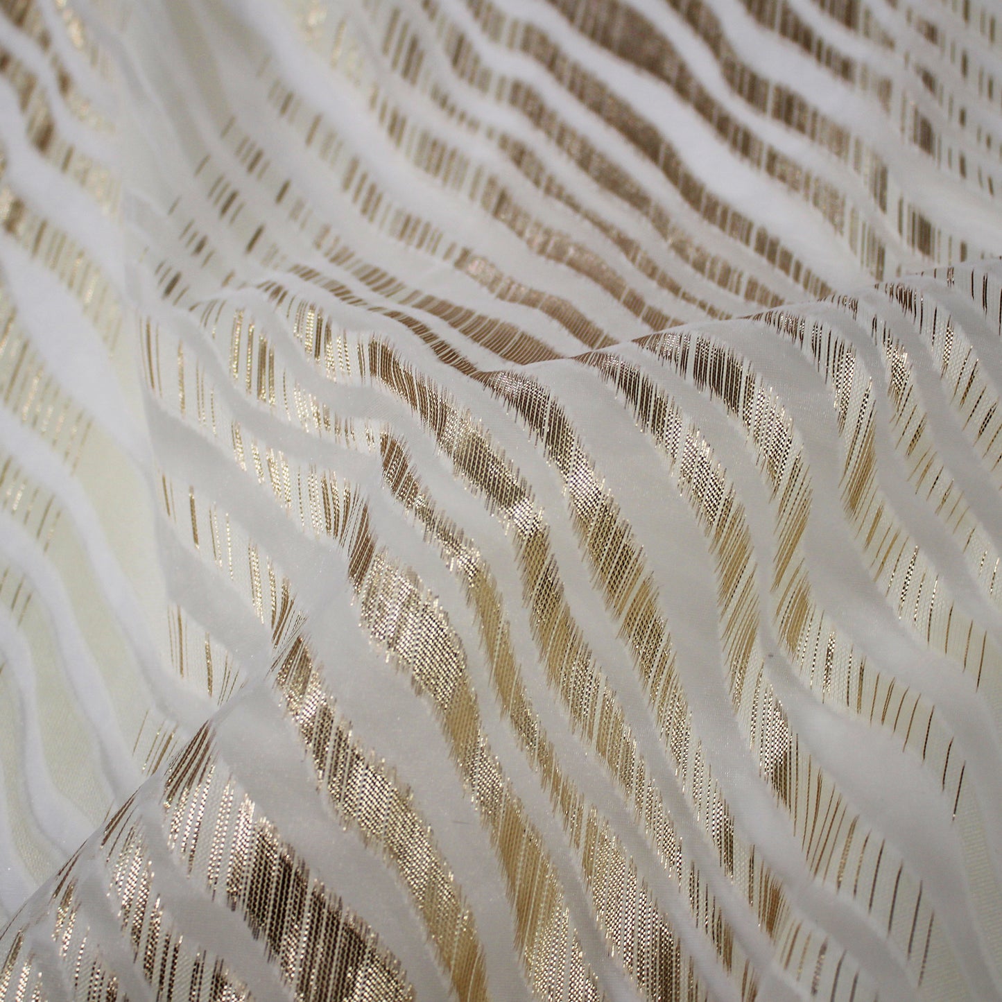 Organza Fil Coupe Fabric with Zebra Pattern