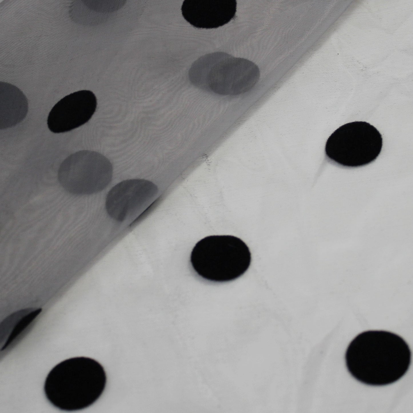 Organza Flock with Large Polka Dots Fabric