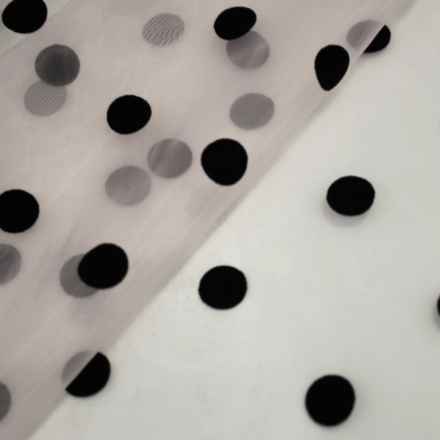 Organza Flock with Large Polka Dots Fabric