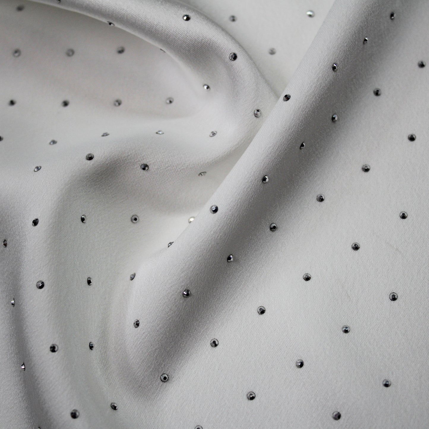 Satin Fabric with Silver Strass