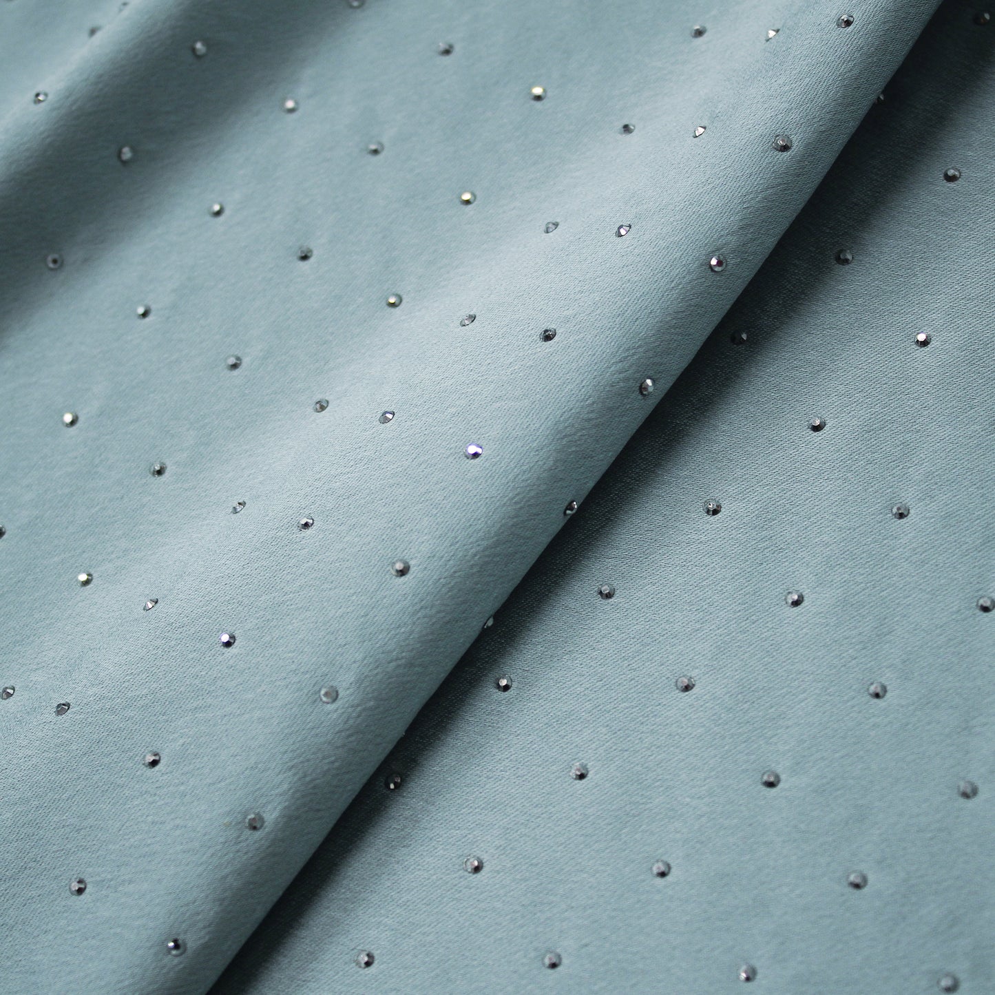 Satin Fabric with Silver Strass