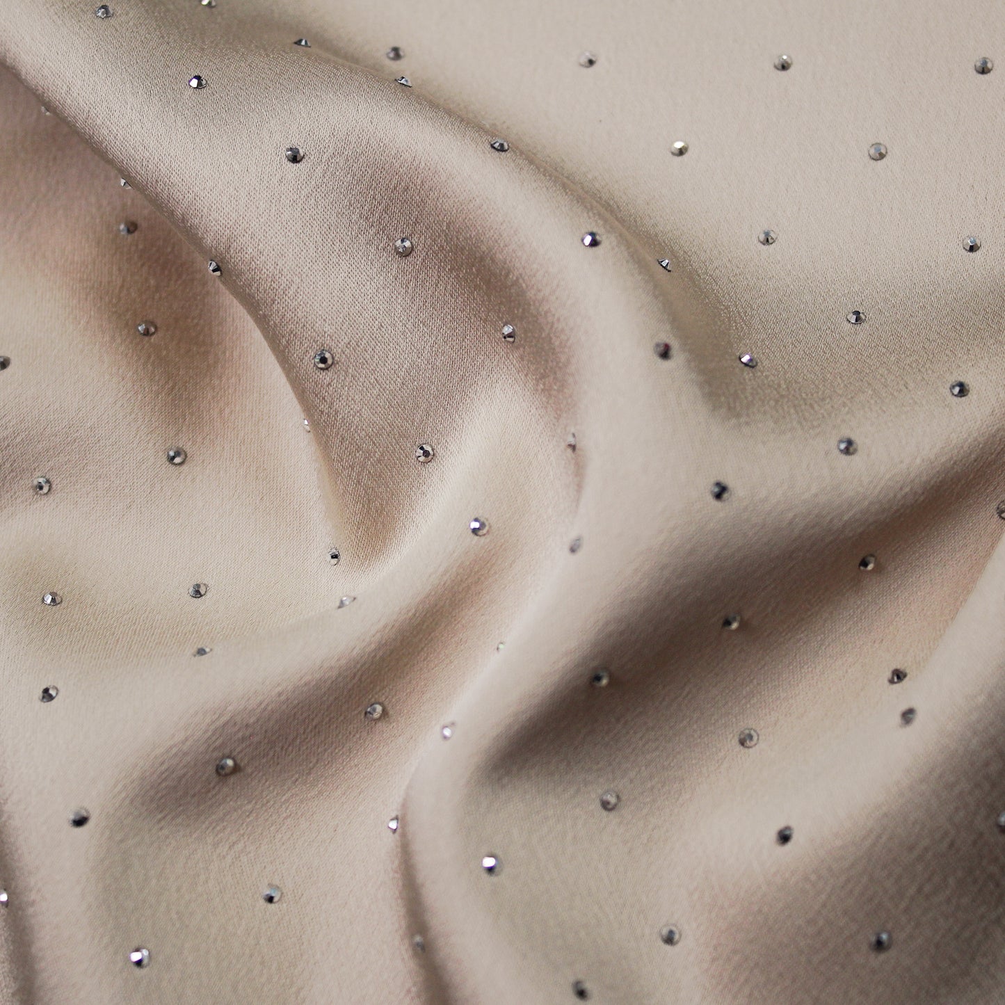 Satin Fabric with Silver Strass