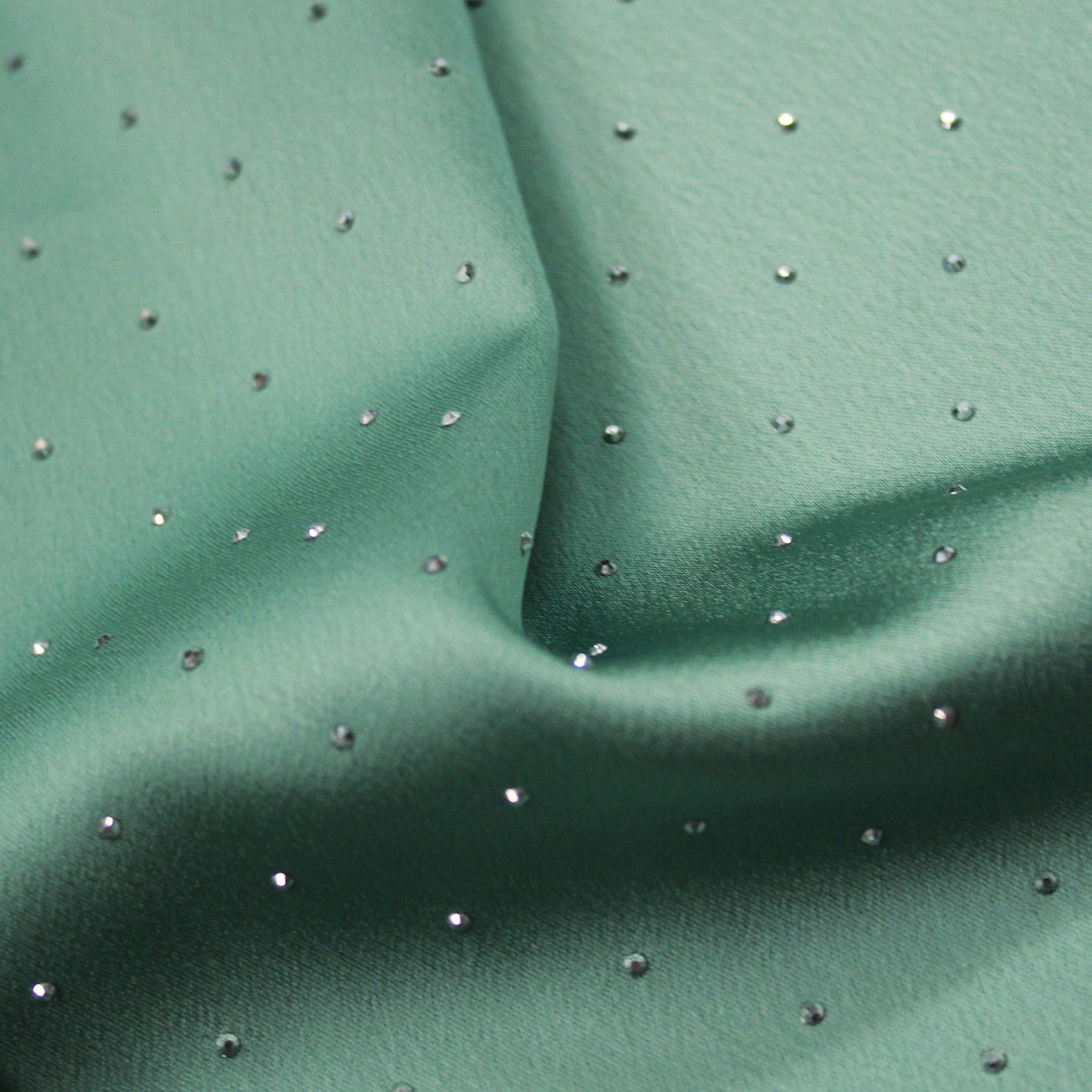 Satin Fabric with Silver Strass