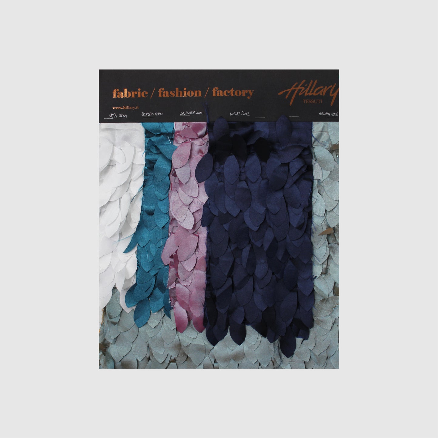 Taffeta Fabric with Satin Leaves Sample