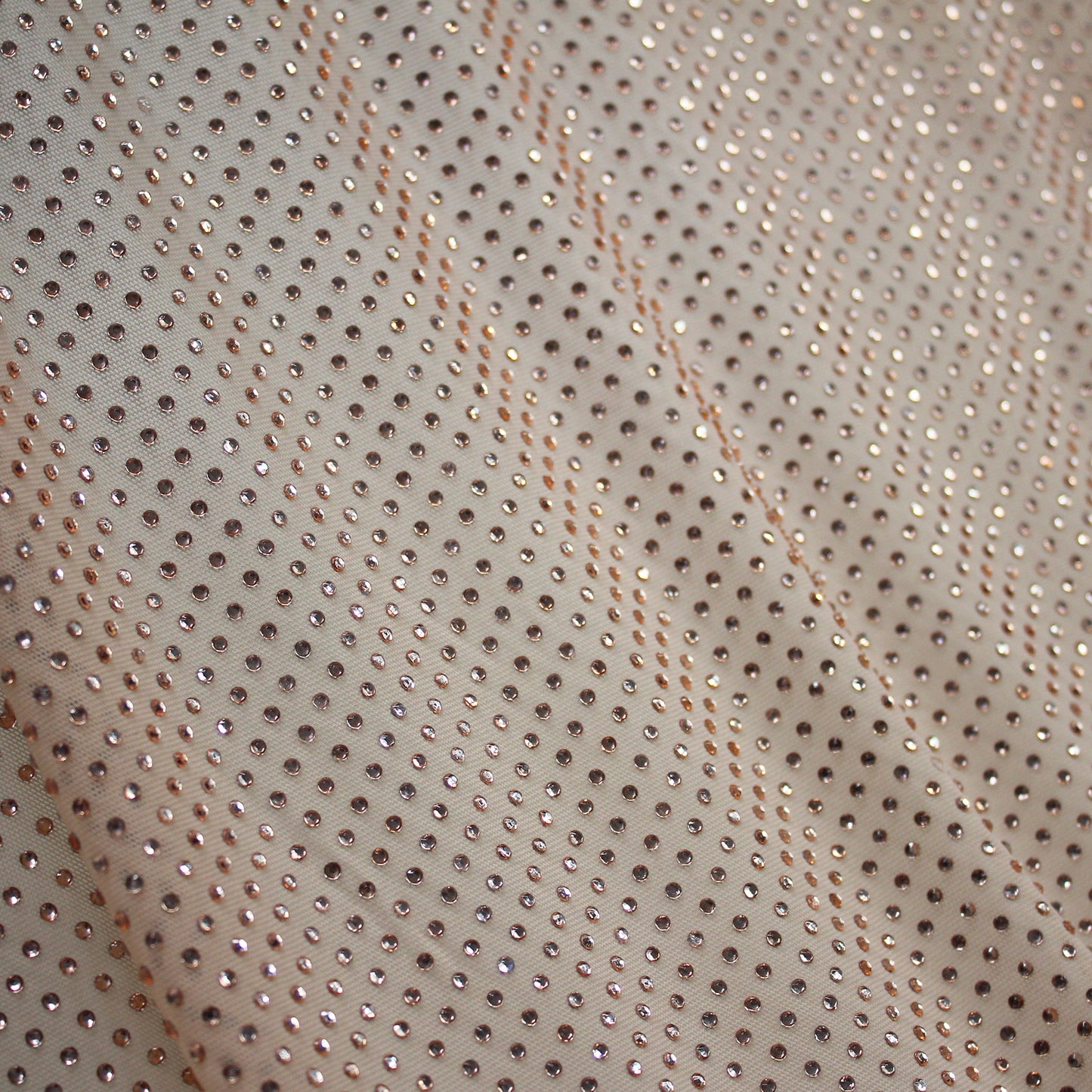Stretch Embroidered Tulle with Tone-on-Tone Strass, Full Field