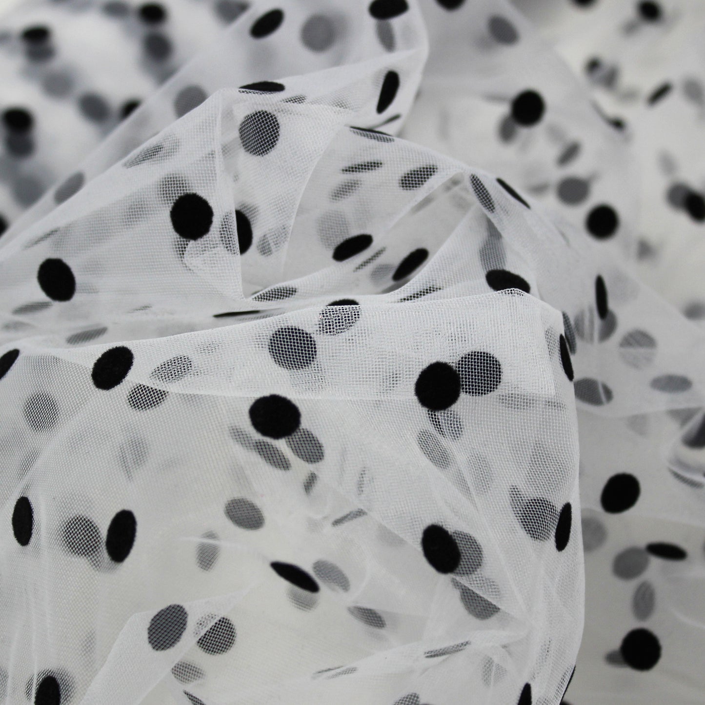 Large Flock Polka Dot Tulle