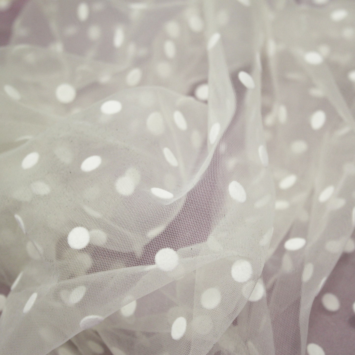 Large Flock Polka Dot Tulle