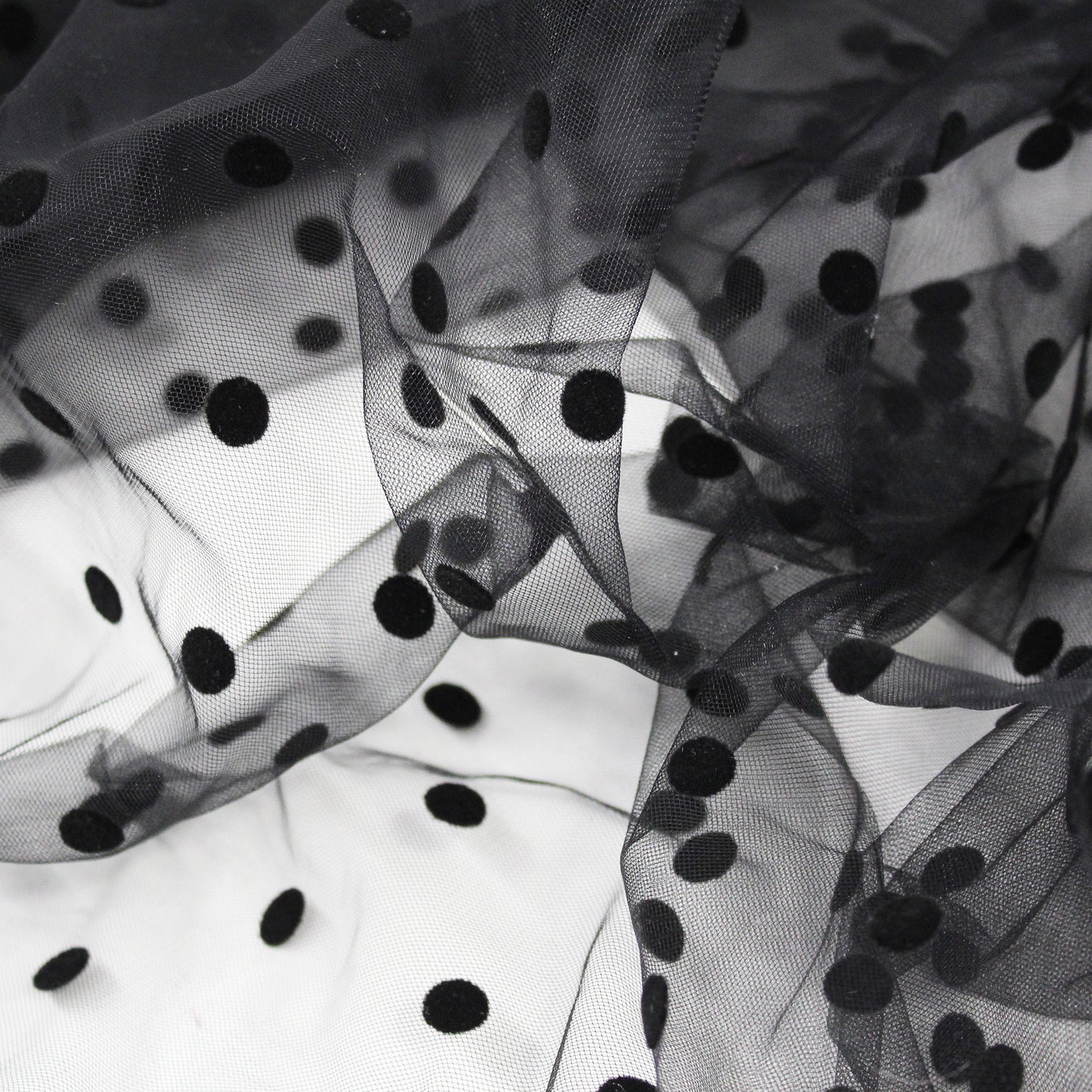 Large Flock Polka Dot Tulle