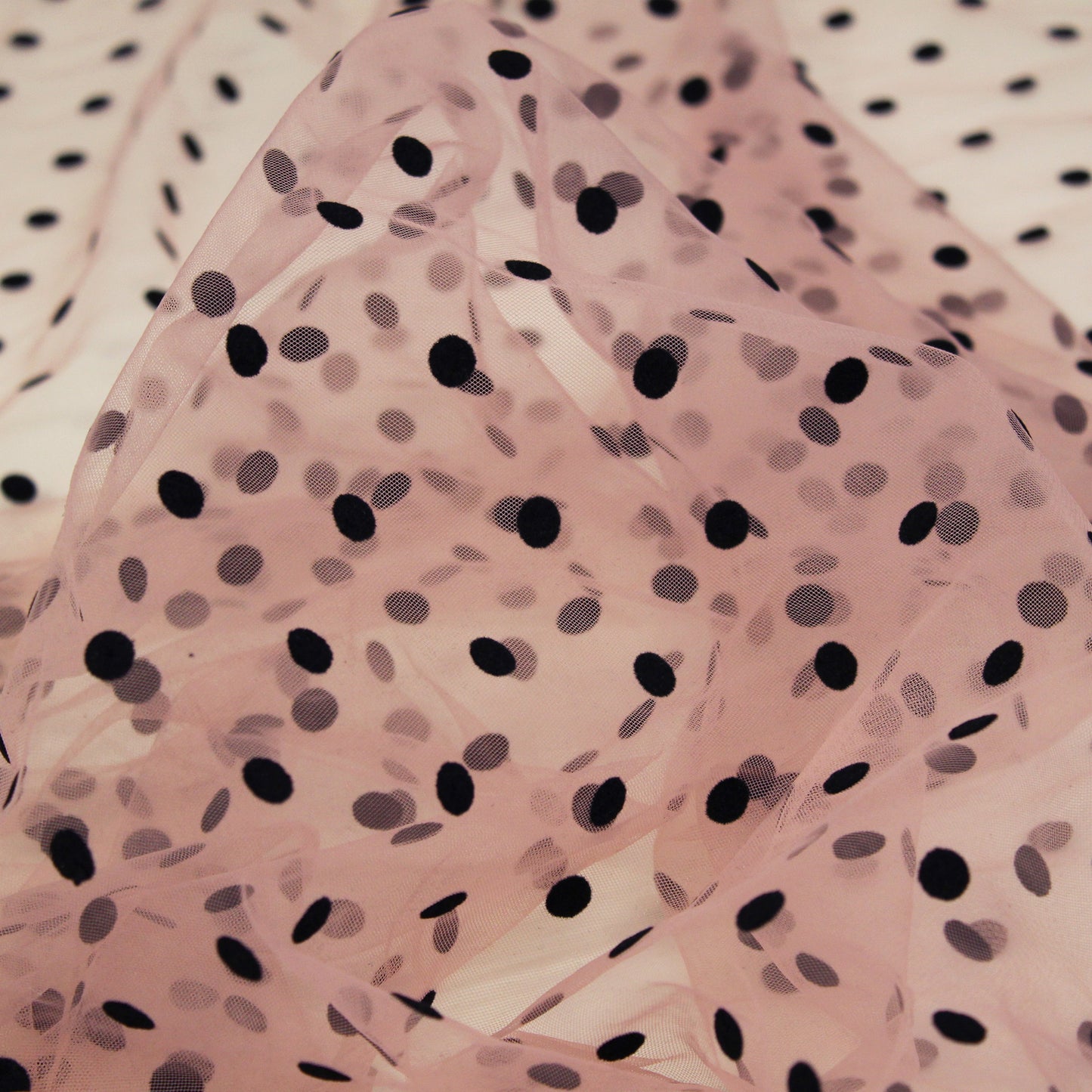 Large Flock Polka Dot Tulle