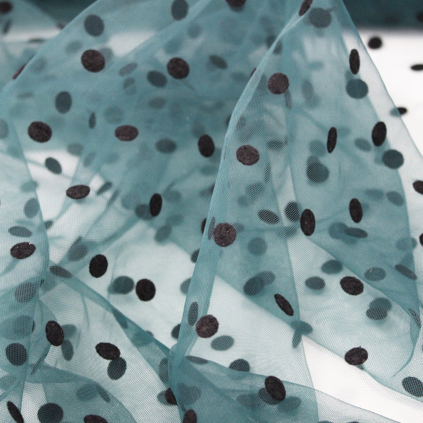 Large Flock Polka Dot Tulle
