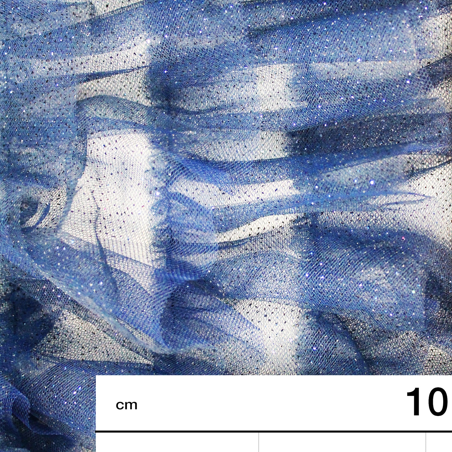 Embroidered Tulle with Glittered Flounces