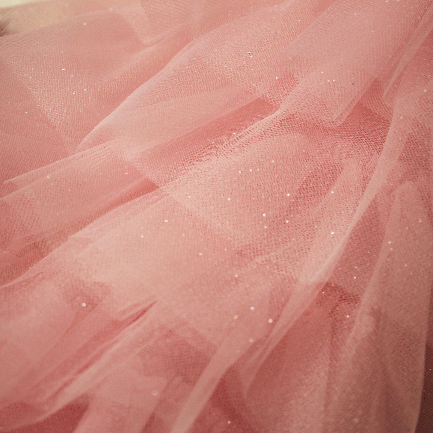 Embroidered Tulle with Glittered Flounces