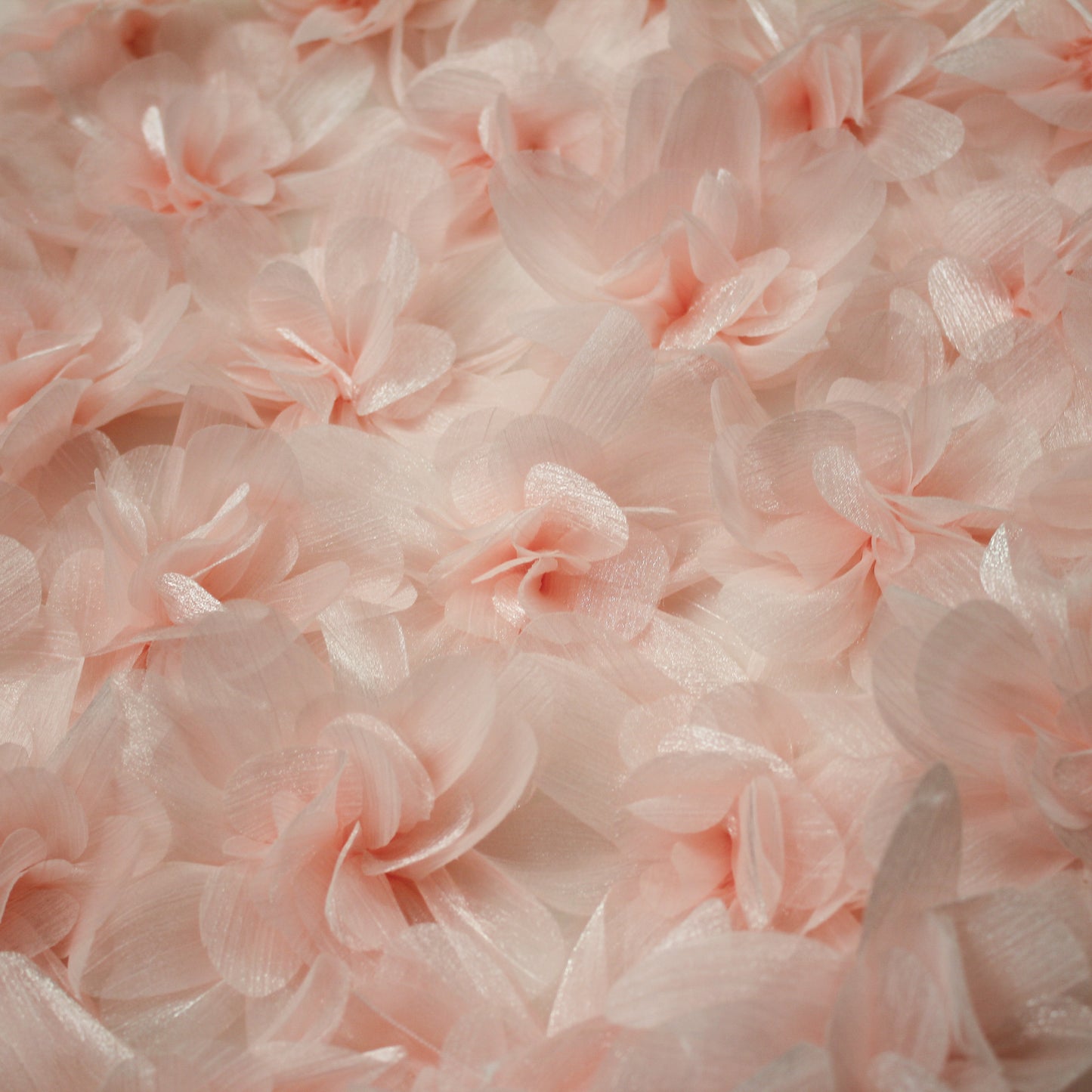 Tulle Ricamato con Fiori 3D e Petali Lucidi