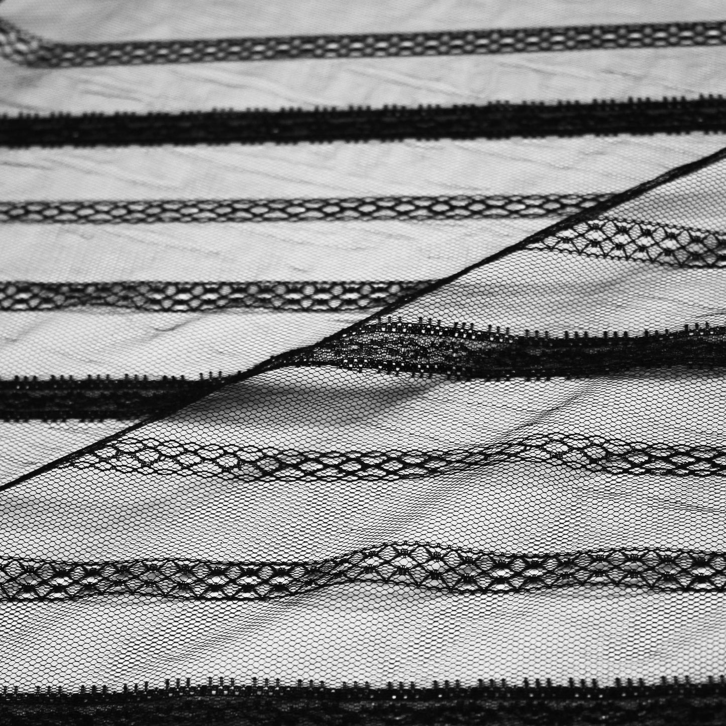 Embroidered Tulle with Ribbon Effect