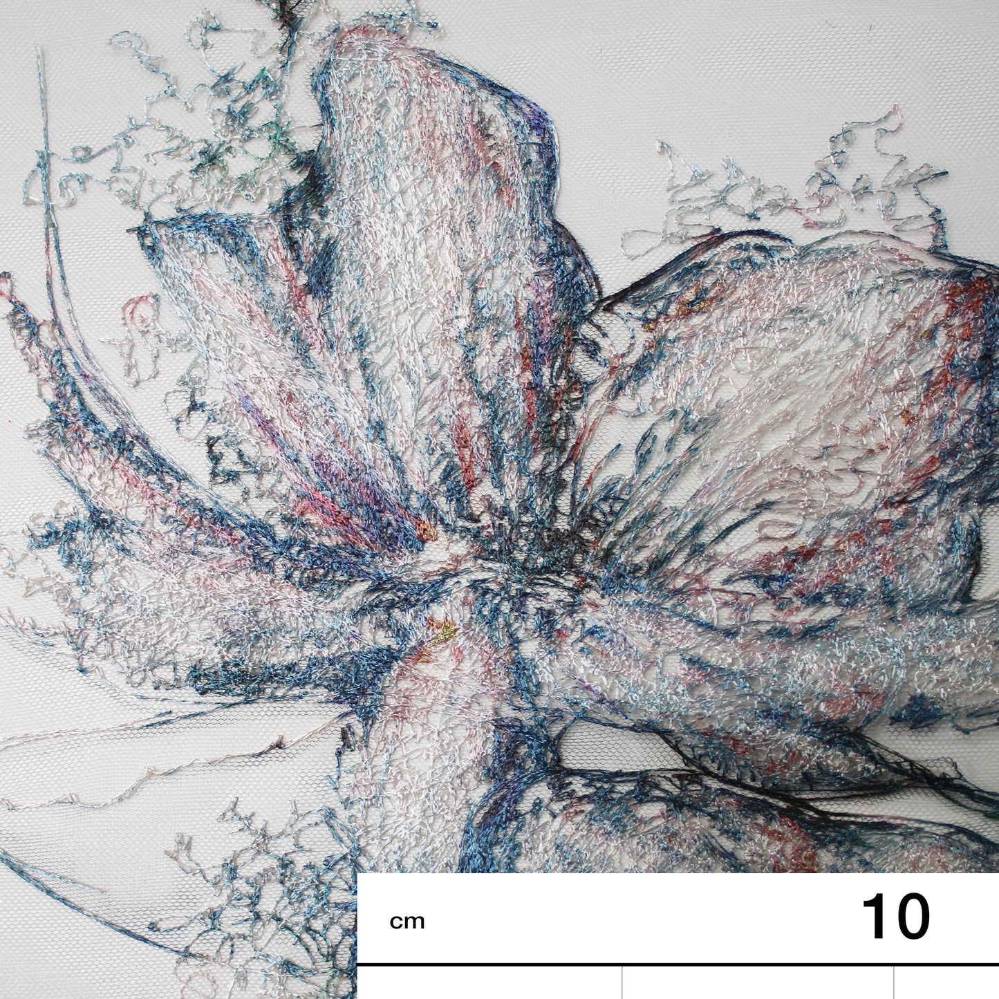 Embroidered Tulle with Large Flowers