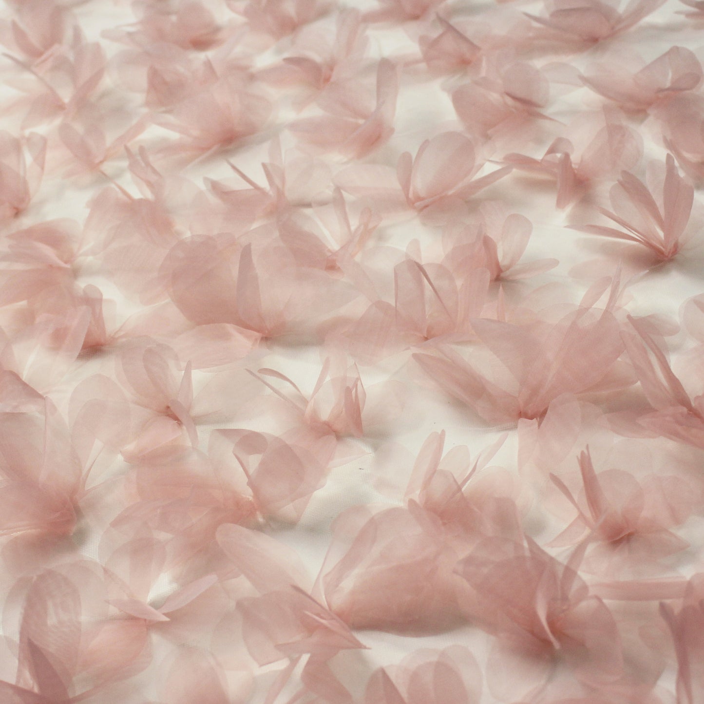 Embroidered Tulle with 3D Flowers in Organza