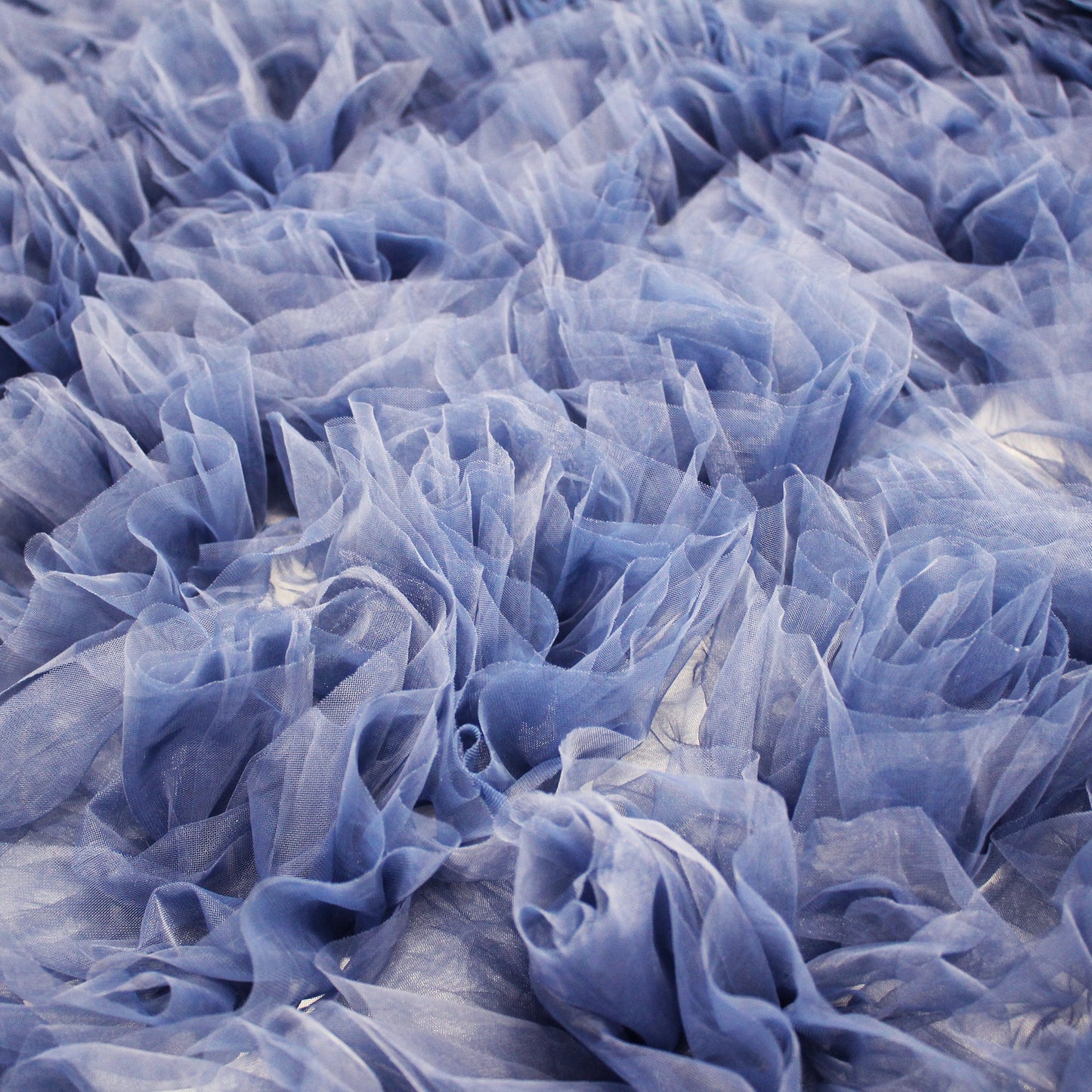 3D Tulle Embroidered with Large Flowers