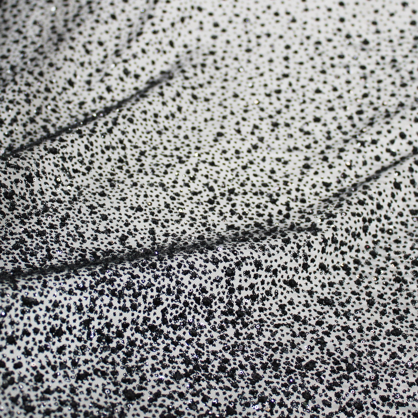Embroidered Glitter Tulle with Double Border, 3D Puffy Degradé & Sequins