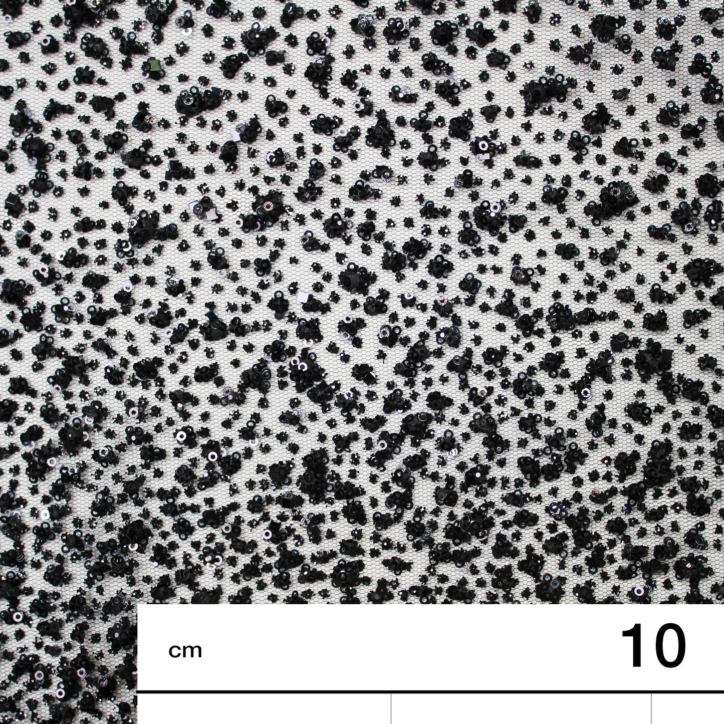 Embroidered Glitter Tulle with Double Border, 3D Puffy Degradé & Sequins