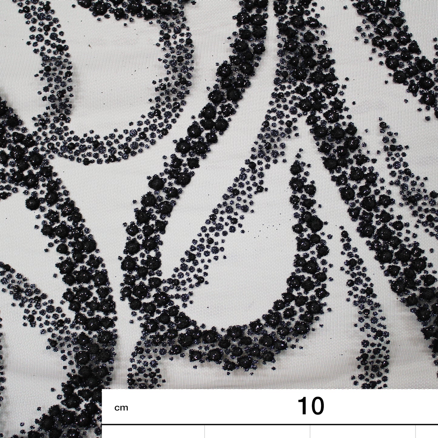 Embroidered Glitter Tulle with Wave Interlacing